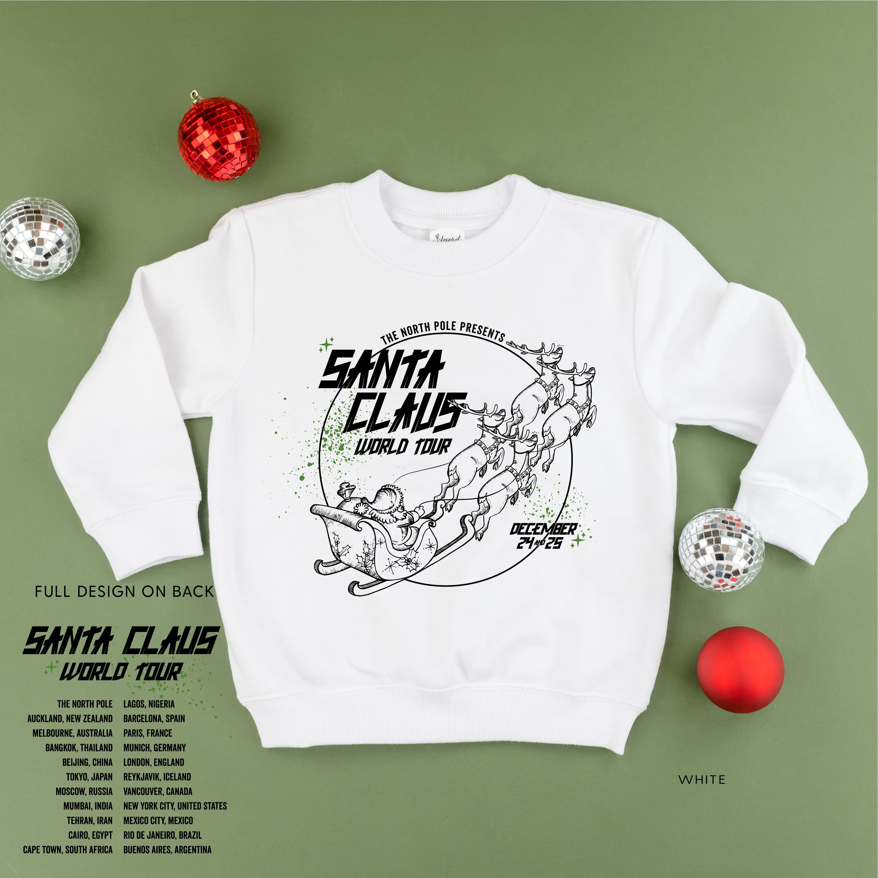 Santa Claus World Tour (f&b) - Child Sweater Little Mama Shirt Shop