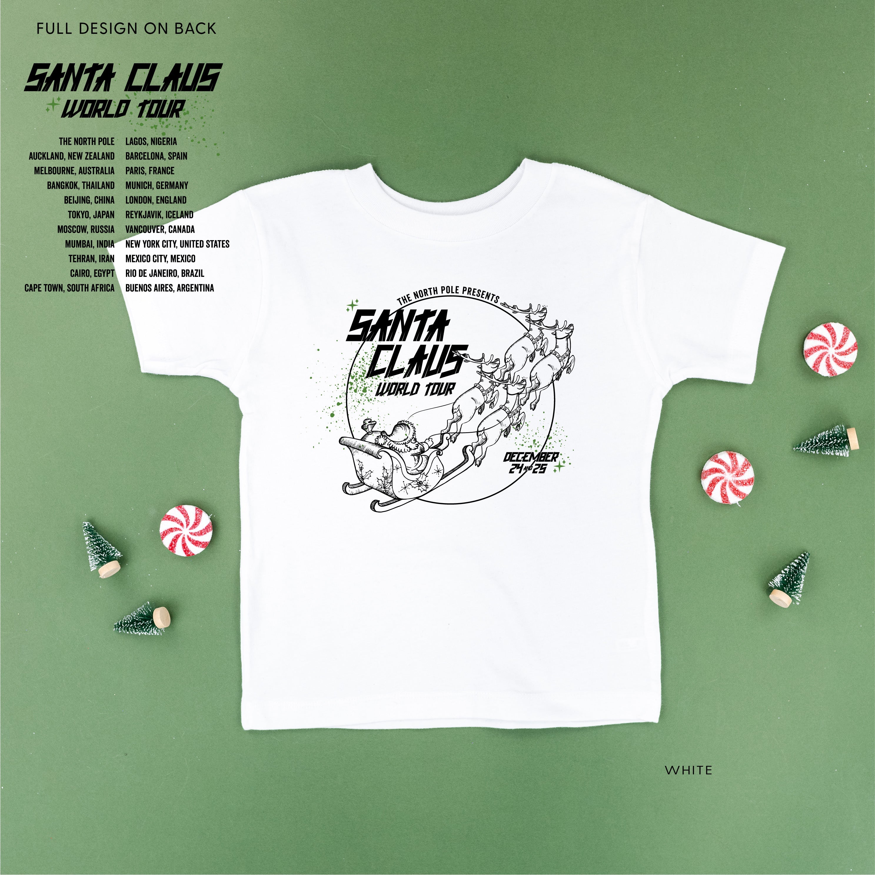 Santa Claus World Tour (f&b) - Child Tee Little Mama Shirt Shop