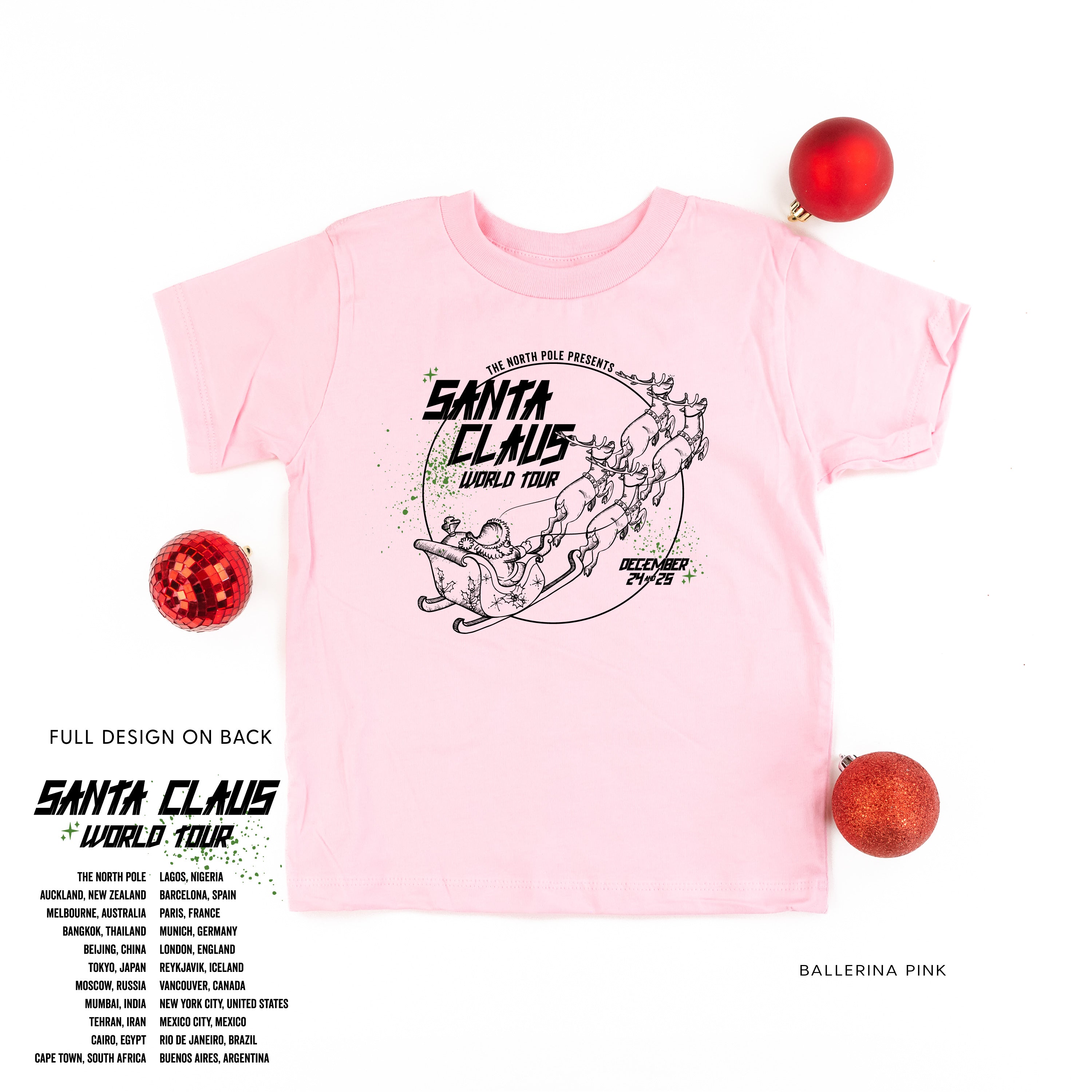 Santa Claus World Tour (f&b) - Child Tee Little Mama Shirt Shop