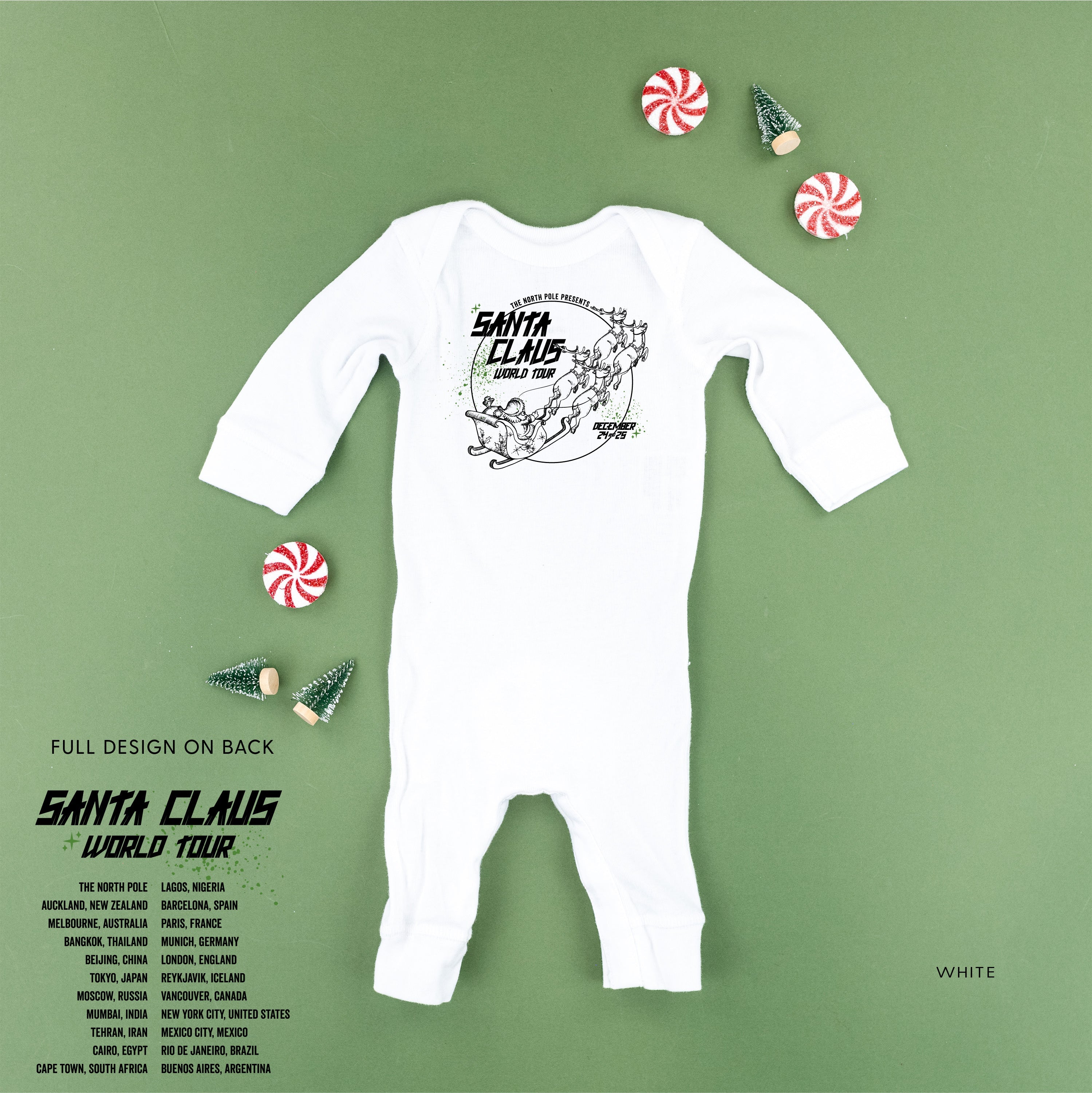 Santa Claus World Tour (f&b) - Baby Sleeper Little Mama Shirt Shop