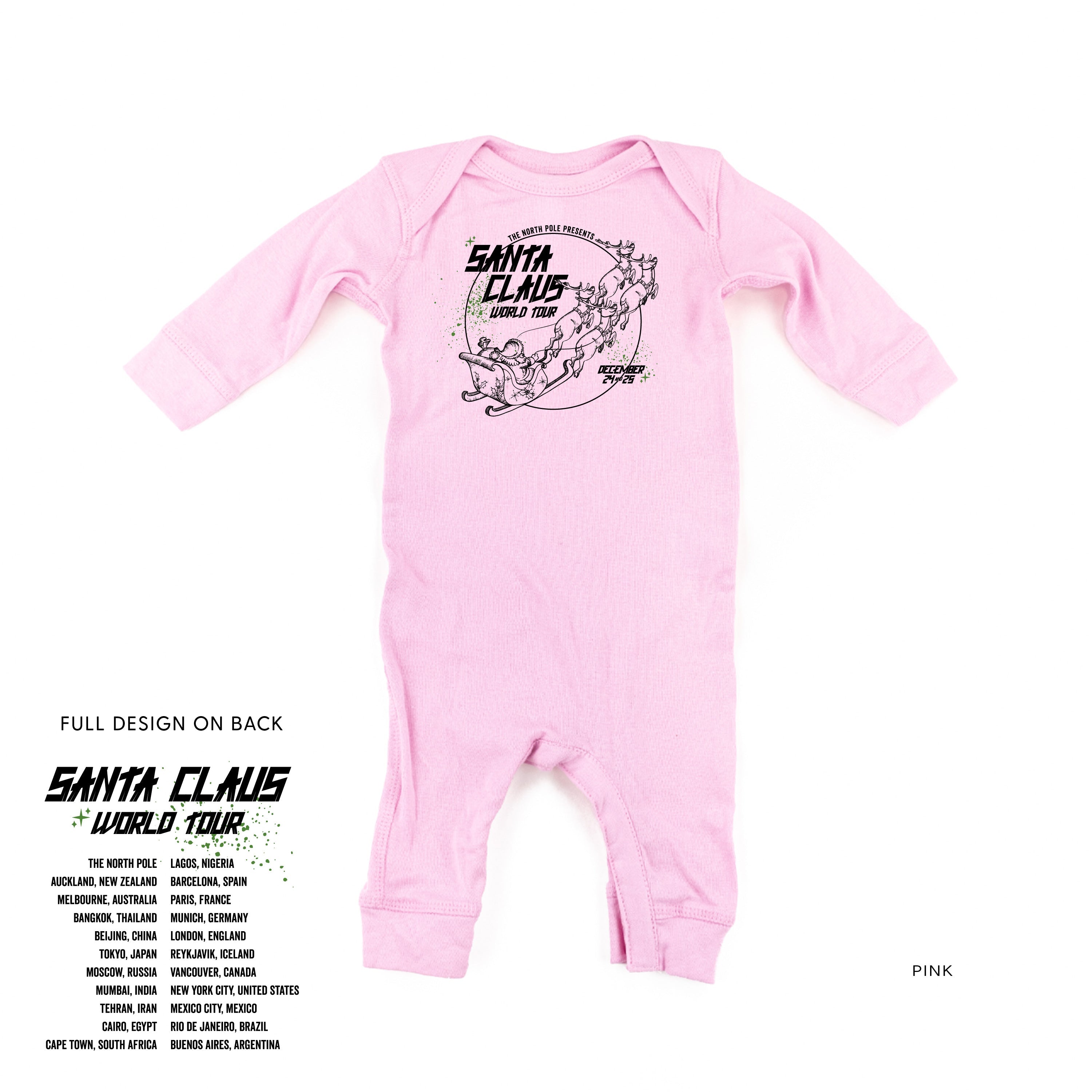 Santa Claus World Tour (f&b) - Baby Sleeper Little Mama Shirt Shop