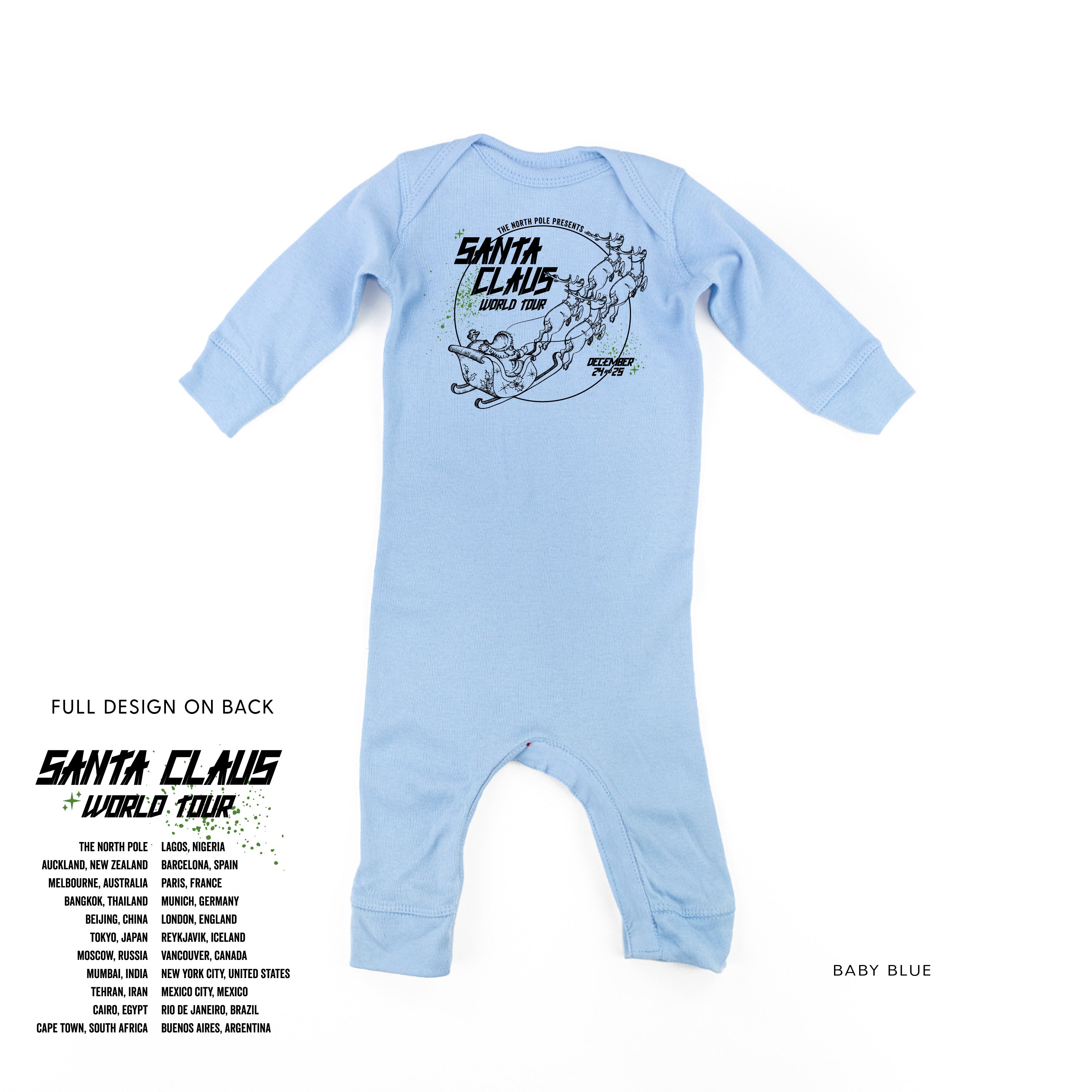 Santa Claus World Tour (f&b) - Baby Sleeper Little Mama Shirt Shop