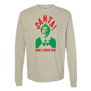 Santa! OMG! I Know Him! - LONG SLEEVE Comfort Colors Tee Little Mama Shirt Shop