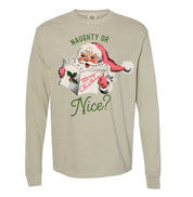Naughty Or Nice? - LONG SLEEVE Comfort Colors Tee Little Mama Shirt Shop
