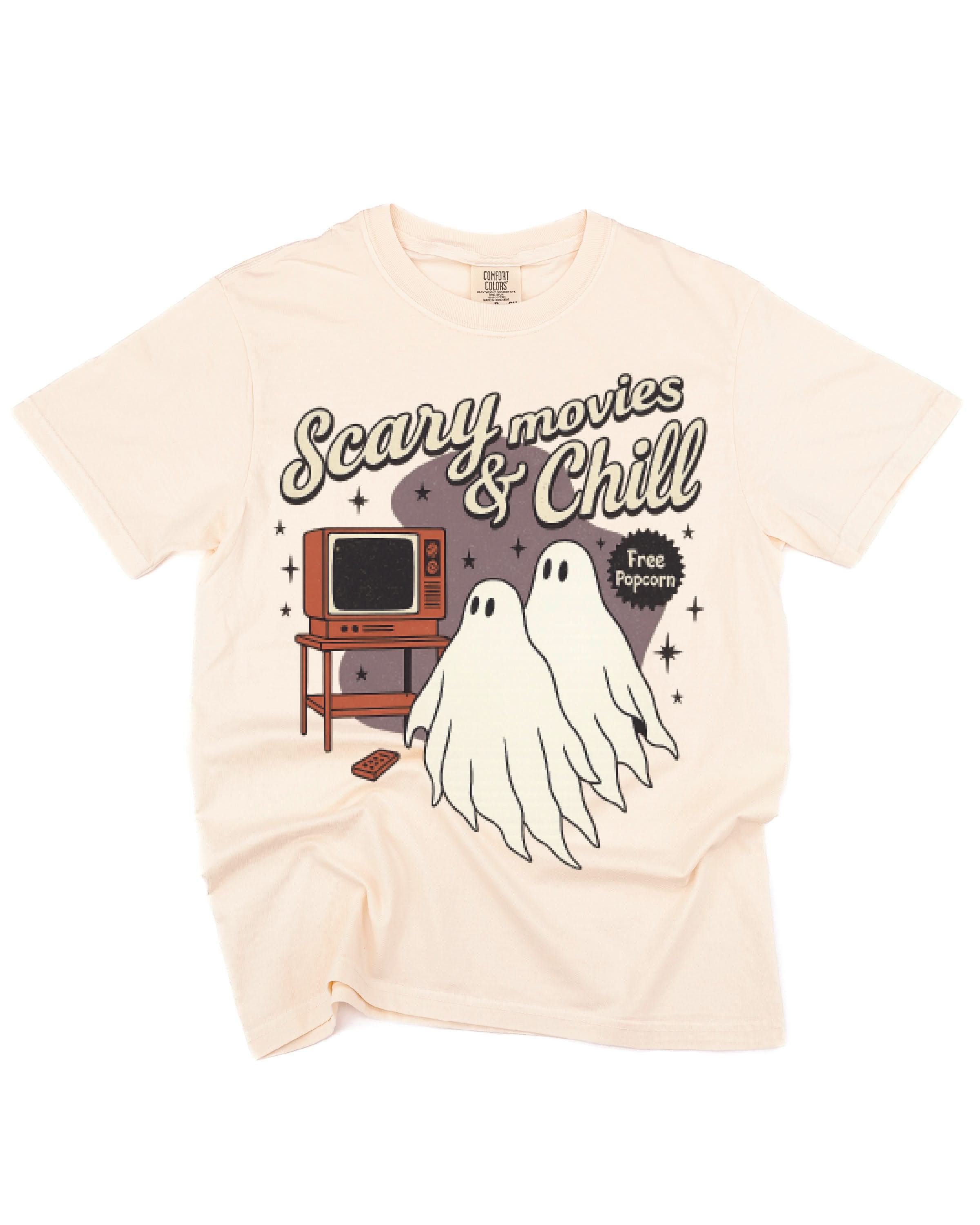 Scary Movies and Chill - Comfort Colors Tee Little Mama Shirt Shop