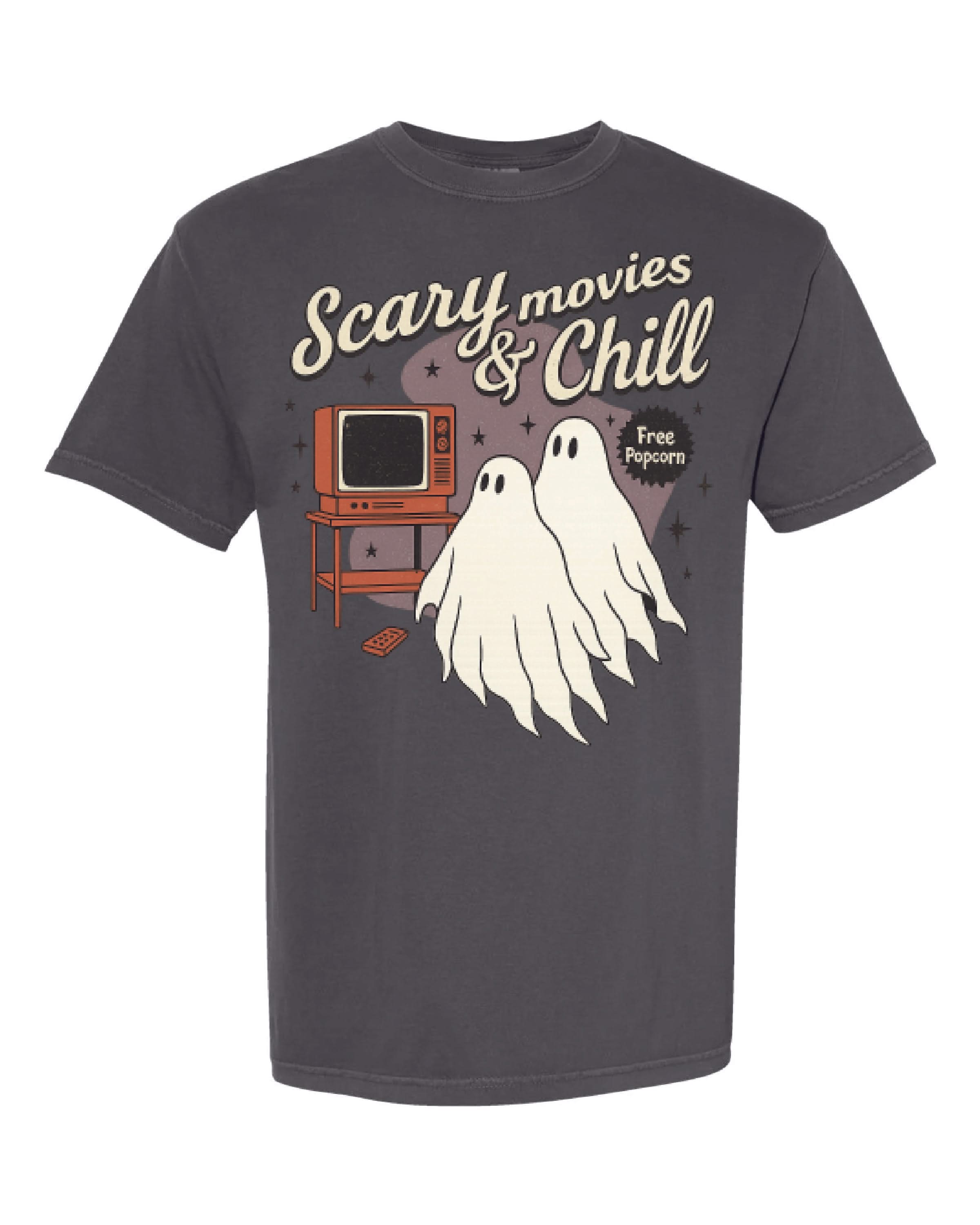 Scary Movies and Chill - Comfort Colors Tee Little Mama Shirt Shop