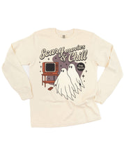 Scary Movies and Chill - Long Sleeve Comfort Colors Tee Little Mama Shirt Shop