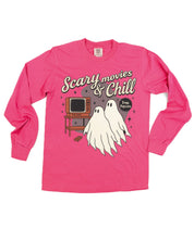 Scary Movies and Chill - Long Sleeve Comfort Colors Tee Little Mama Shirt Shop