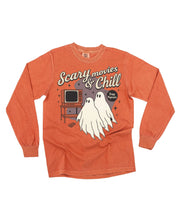 Scary Movies and Chill - Long Sleeve Comfort Colors Tee Little Mama Shirt Shop