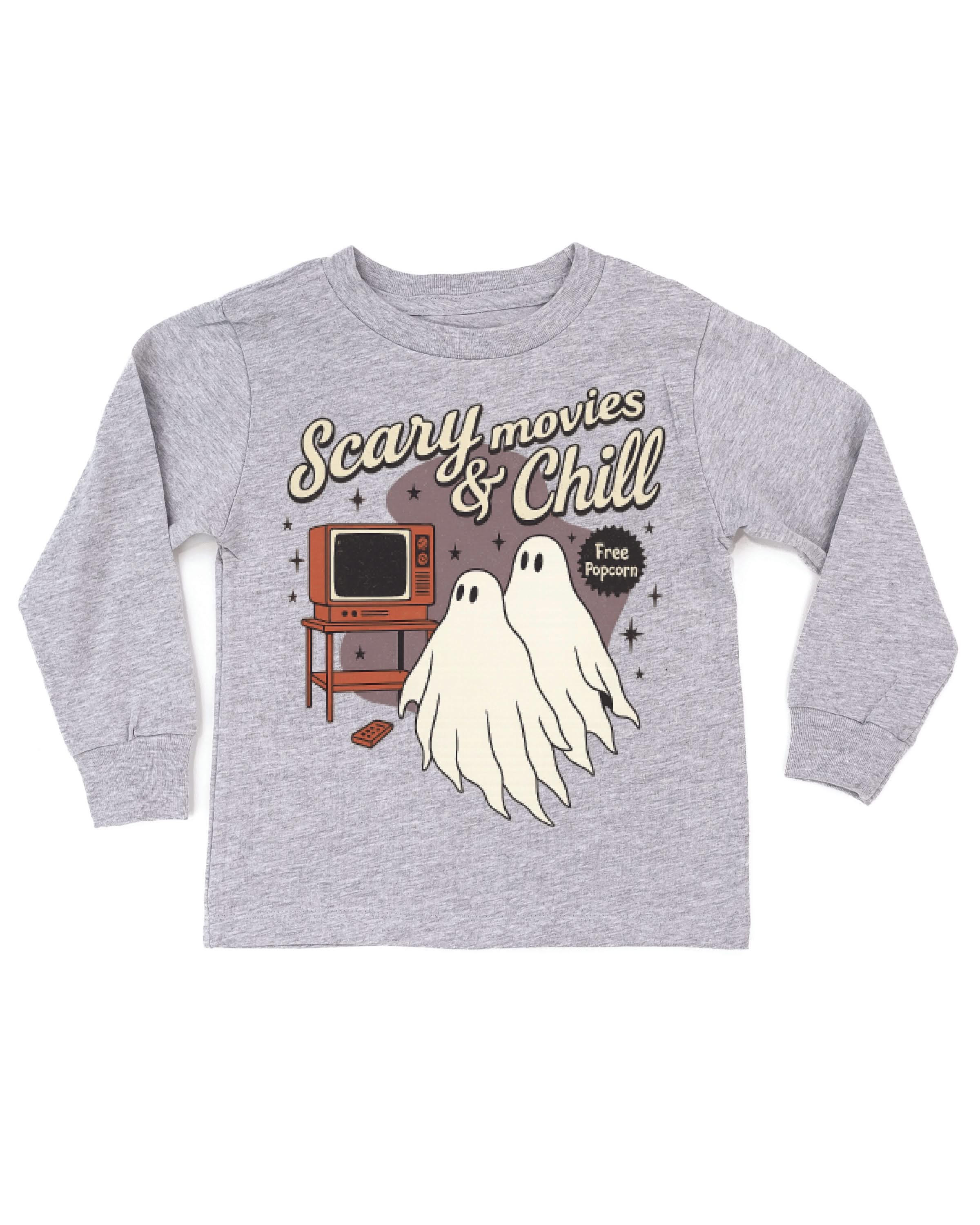 Scary Movies and Chill - Child Long Sleeve Tee Little Mama Shirt Shop