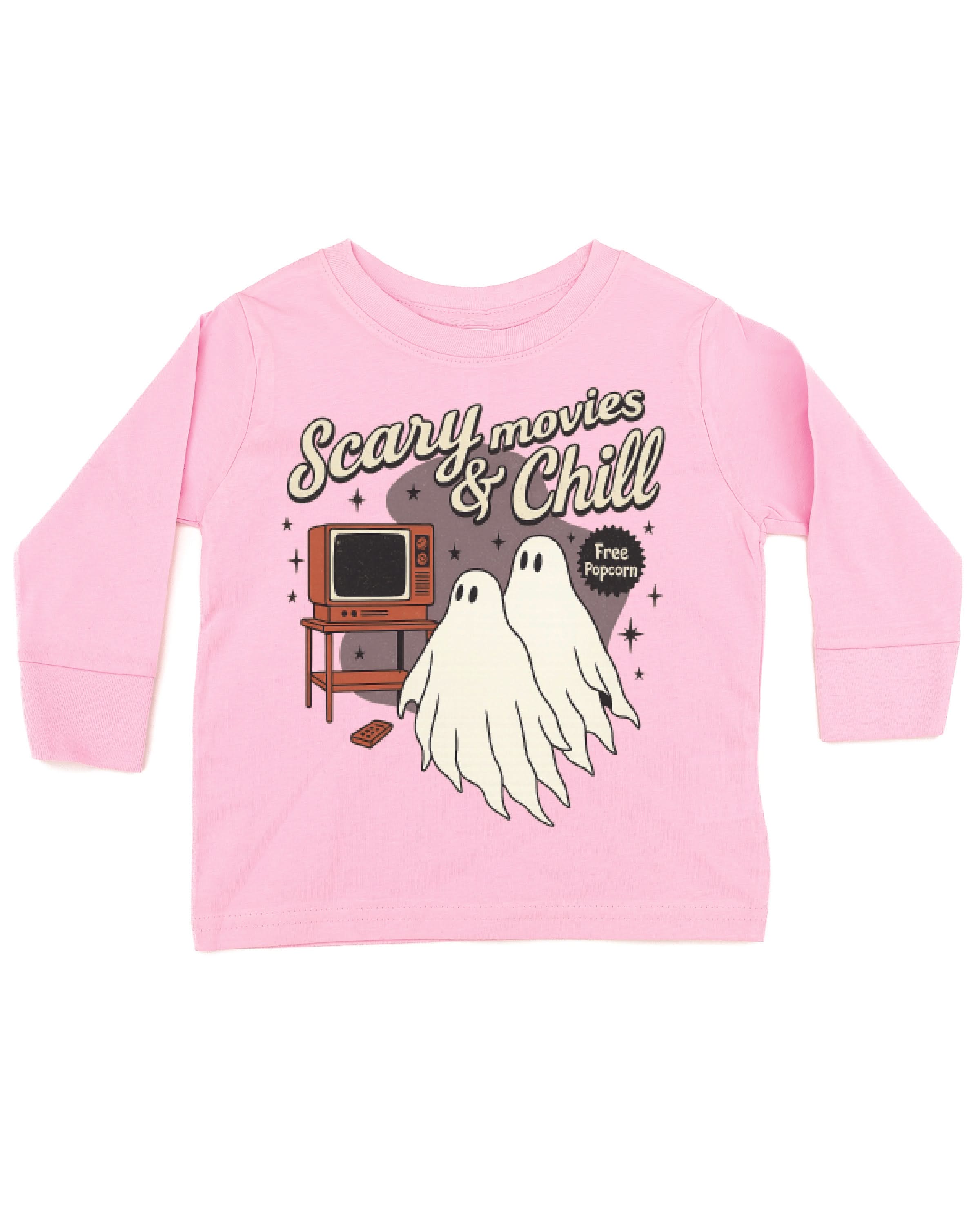 Scary Movies and Chill - Child Long Sleeve Tee Little Mama Shirt Shop