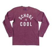 School Is Cool - LONG SLEEVE Comfort Colors Tee Little Mama Shirt Shop