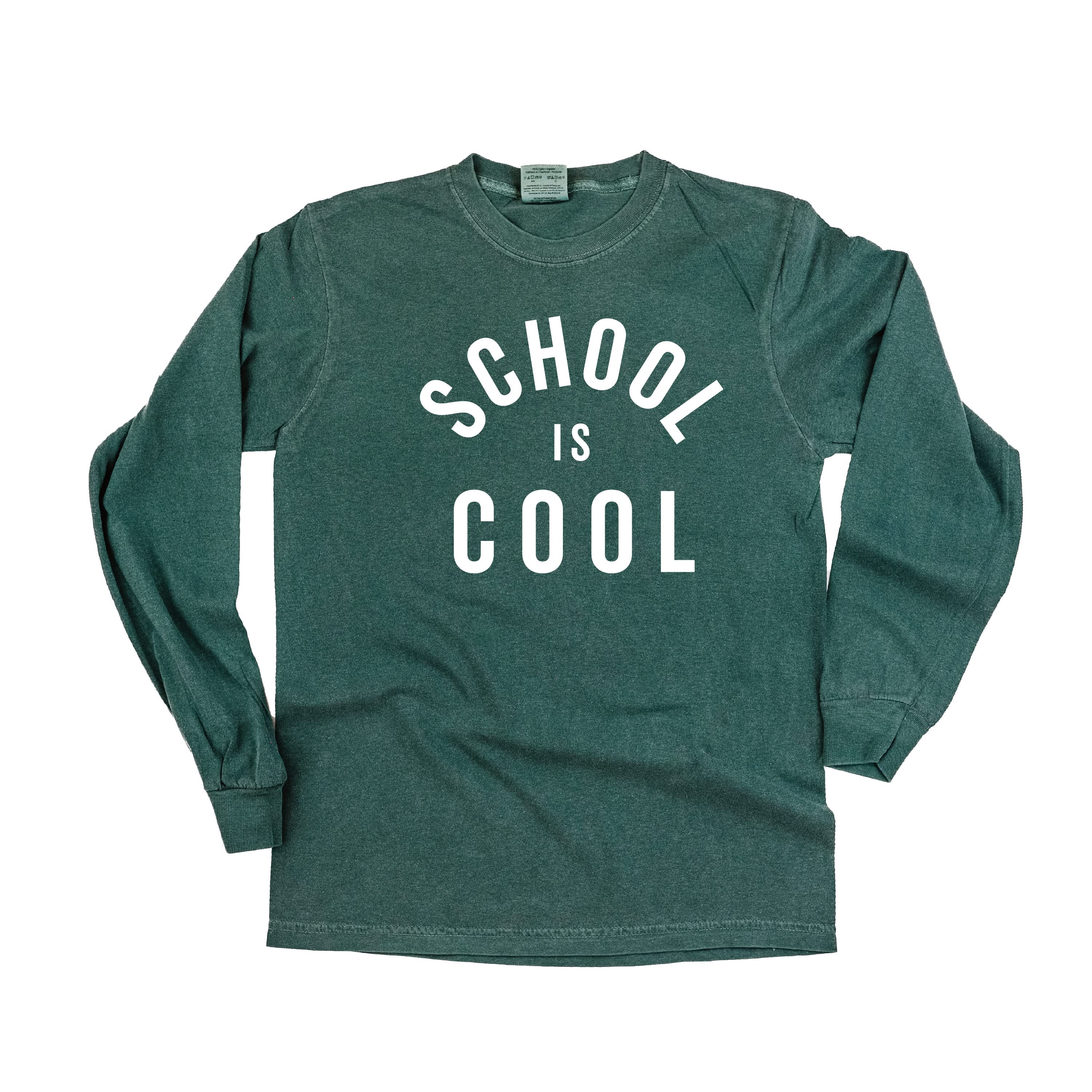 School Is Cool - LONG SLEEVE Comfort Colors Tee Little Mama Shirt Shop