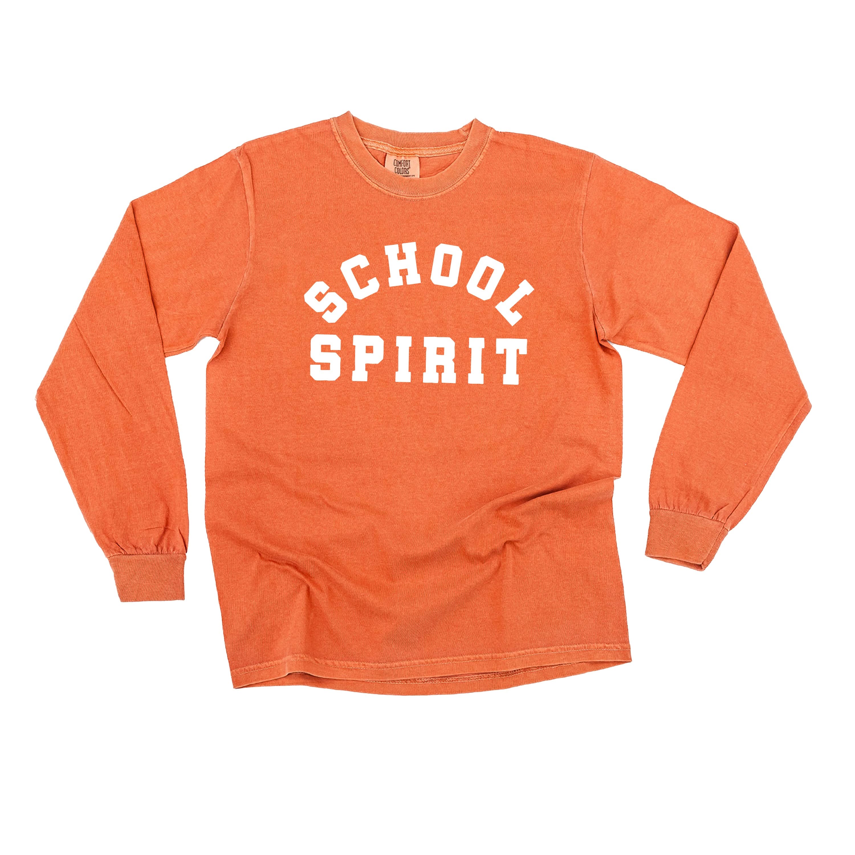 School Spirit - LONG SLEEVE Comfort Colors Tee Little Mama Shirt Shop