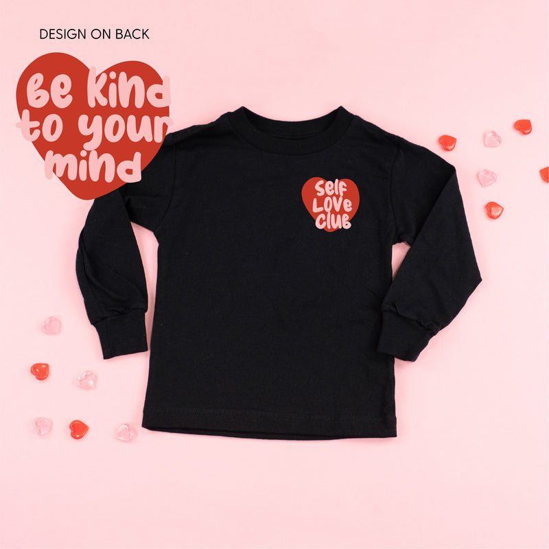 Self Love Club Pocket on Front w/ Be Kind to Your Mind on Back - Long Sleeve Child Shirt