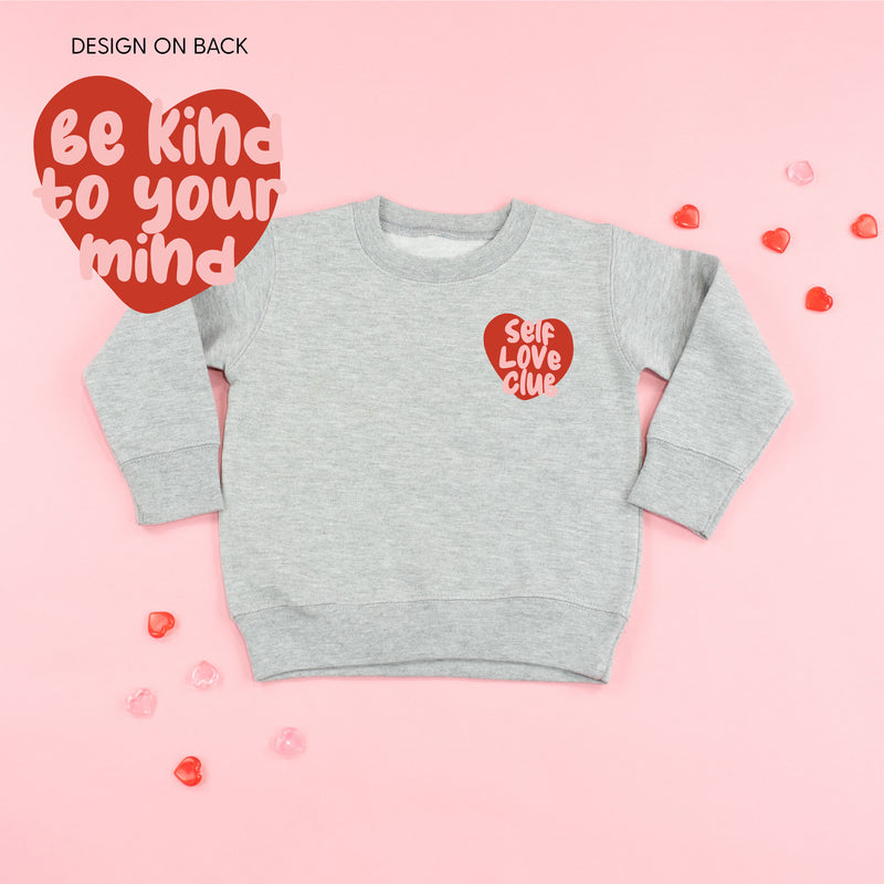 Self Love Club Pocket on Front w/ Be Kind to Your Mind on Back - Child Sweater