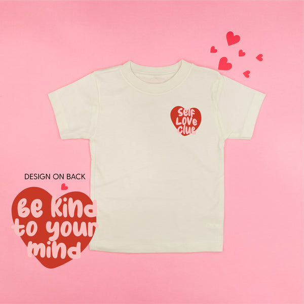 Self Love Club Pocket on Front w/ Be Kind to Your Mind on Back - Short Sleeve Child Tee