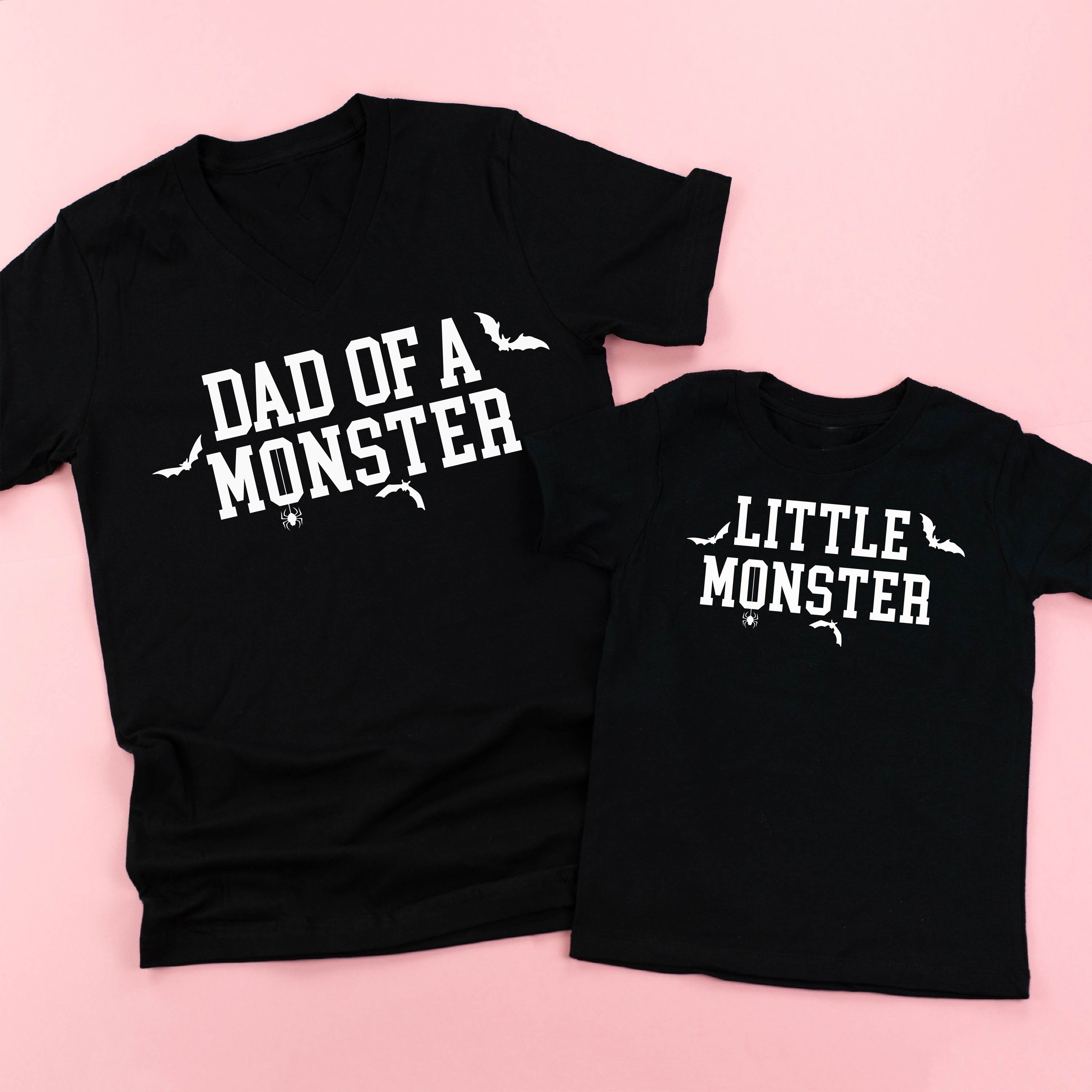 Dad of a Monster / Little Monster - Set of 2 Matching Tees Little Mama Shirt Shop