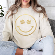 Shamrock Eyes Smiley - BASIC Fleece Little Mama Shirt Shop LLC