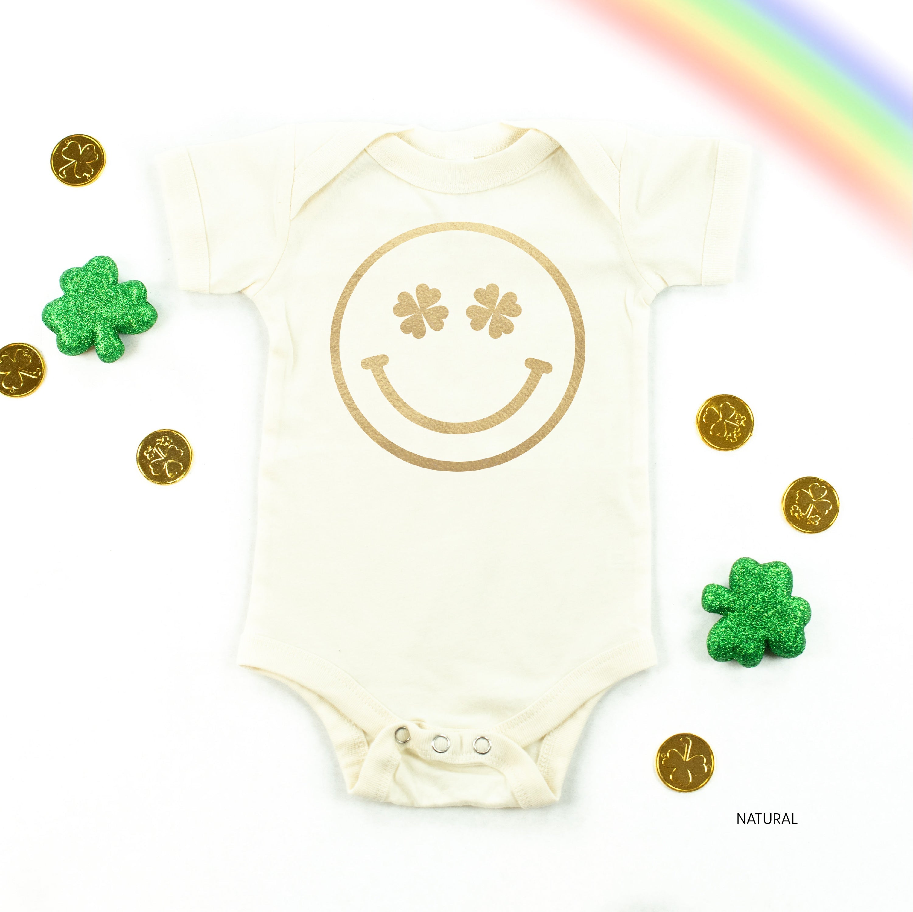 Shamrock Eyes Smiley - Infant Bodysuit/Tee Little Mama Shirt Shop