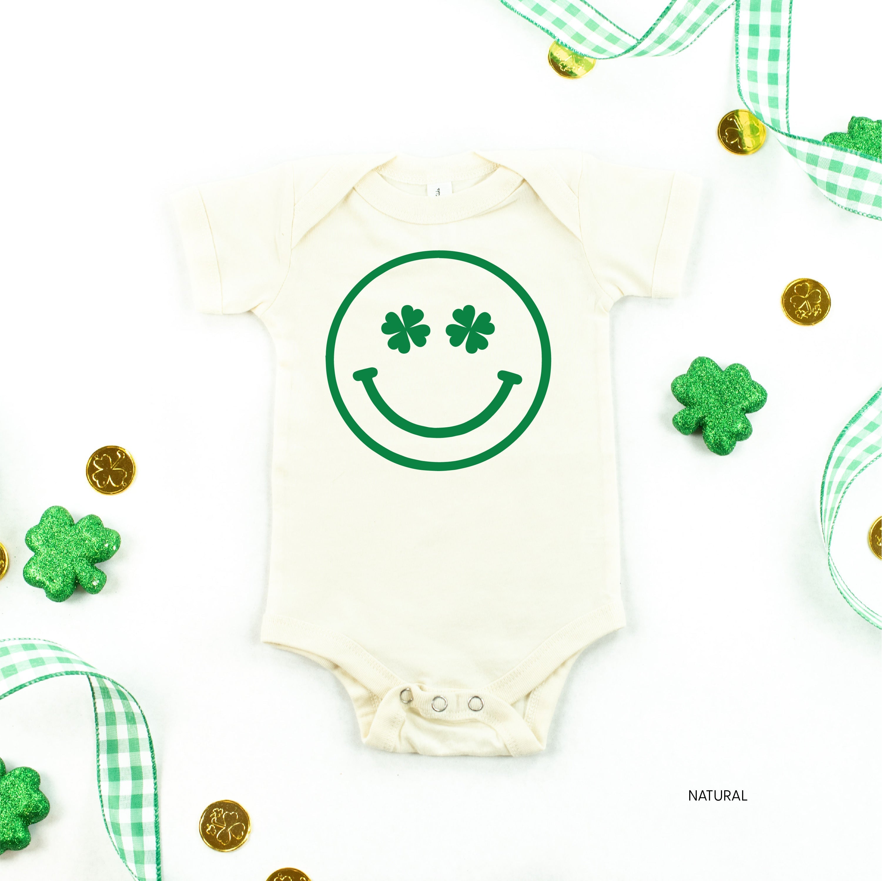 Shamrock Eyes Smiley - Infant Bodysuit/Tee Little Mama Shirt Shop