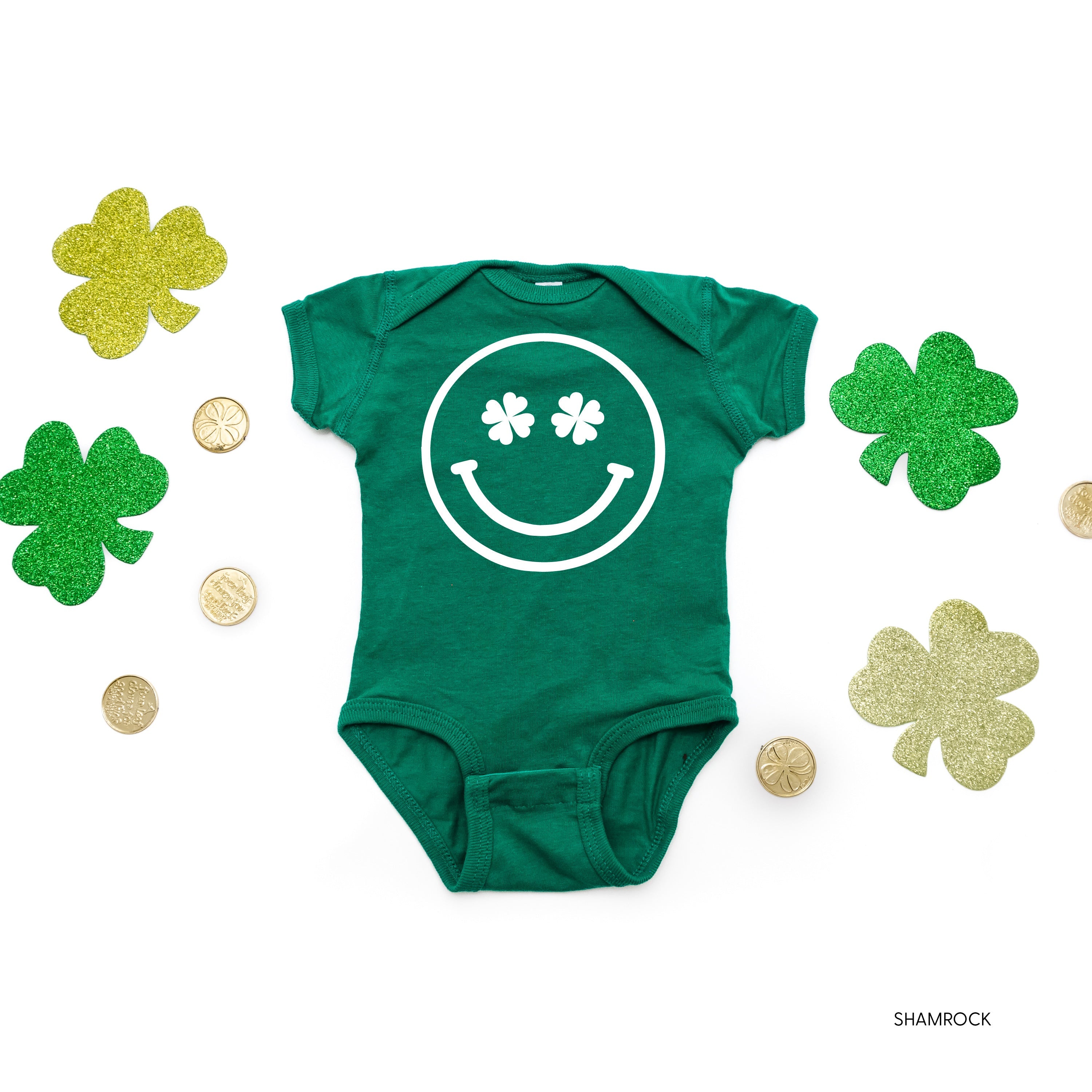 Shamrock Eyes Smiley - Infant Bodysuit/Tee Little Mama Shirt Shop