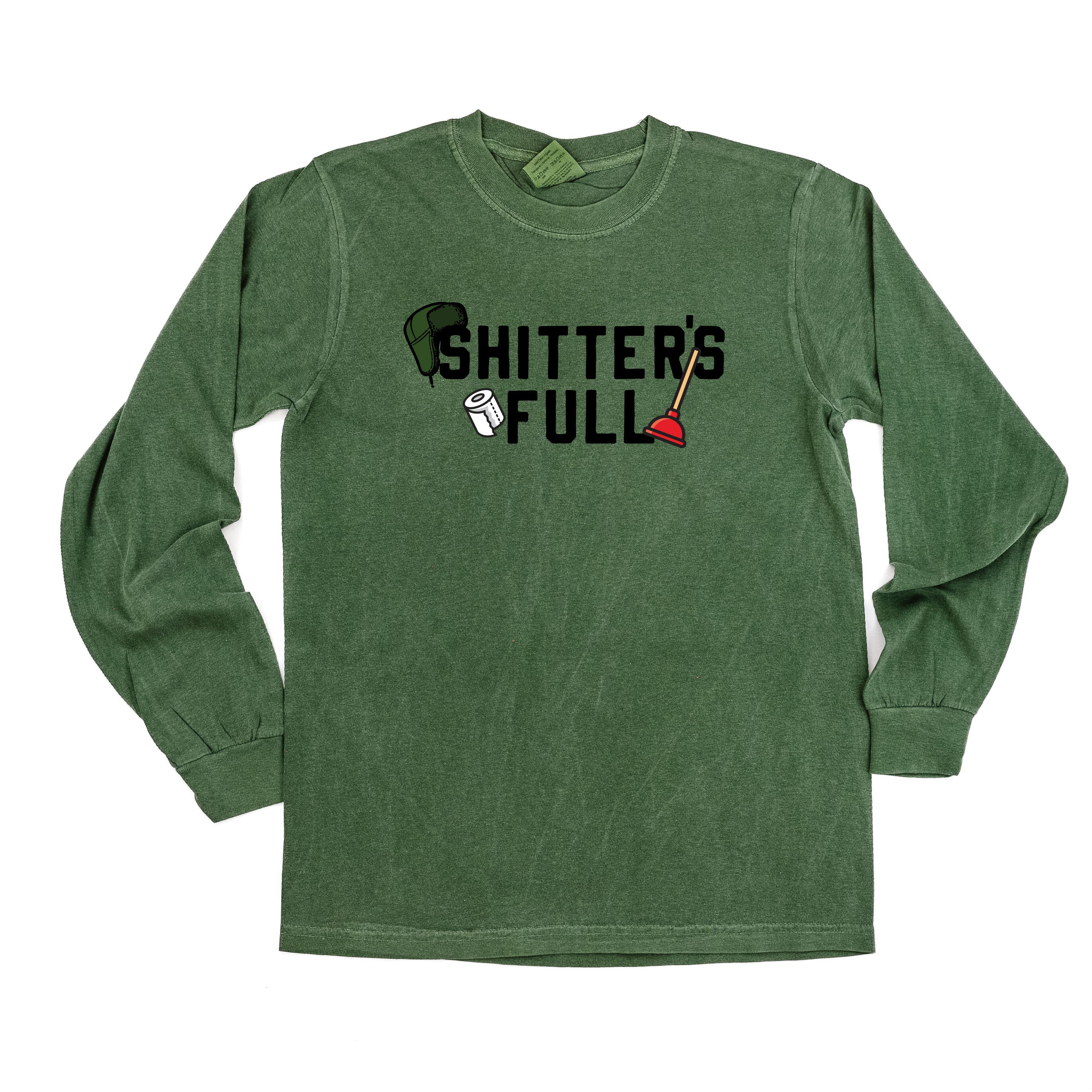 Shitter's Full - LONG SLEEVE Comfort Colors Tee Little Mama Shirt Shop