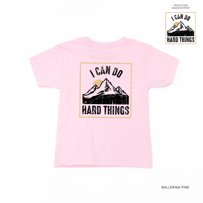 I Can Do Hard Things - Pocket Design on Front w/ Full Design on Back - Short Sleeve Child Shirt