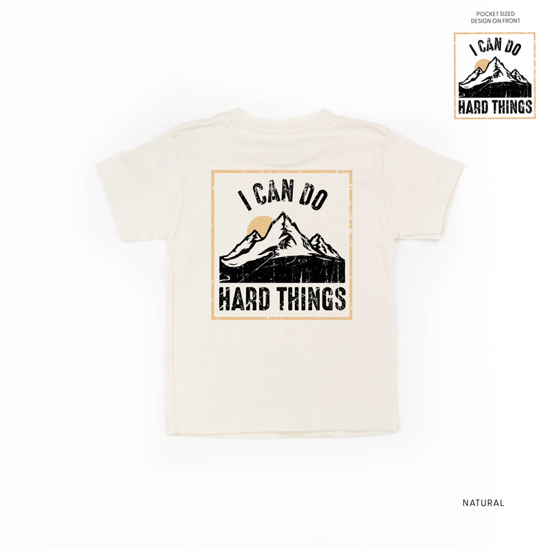 I Can Do Hard Things - Pocket Design on Front w/ Full Design on Back - Short Sleeve Child Shirt