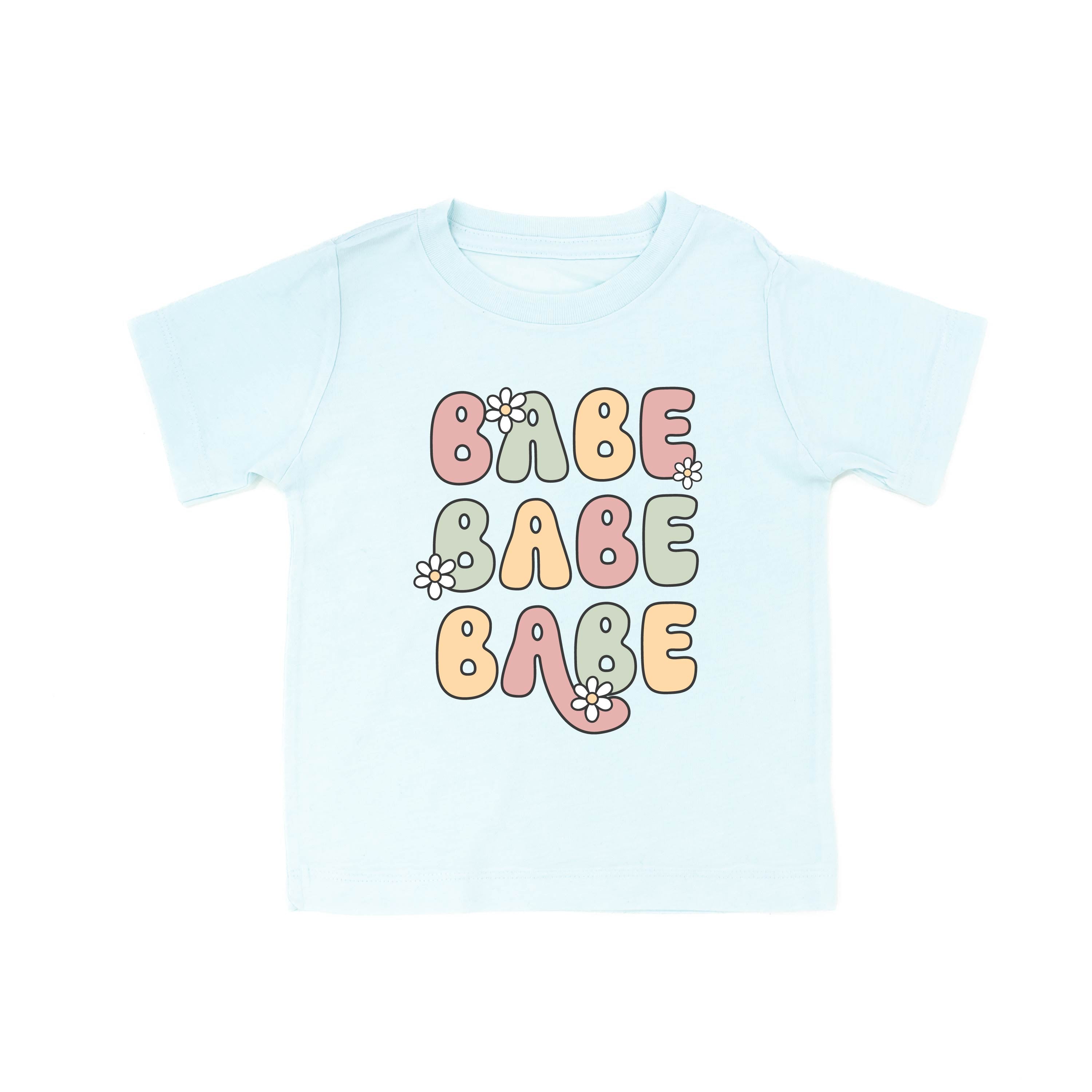 BABE x3 with Daisies - Short Sleeve Child Shirt Little Mama Shirt Shop