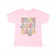 BABE x3 with Daisies - Short Sleeve Child Shirt Little Mama Shirt Shop