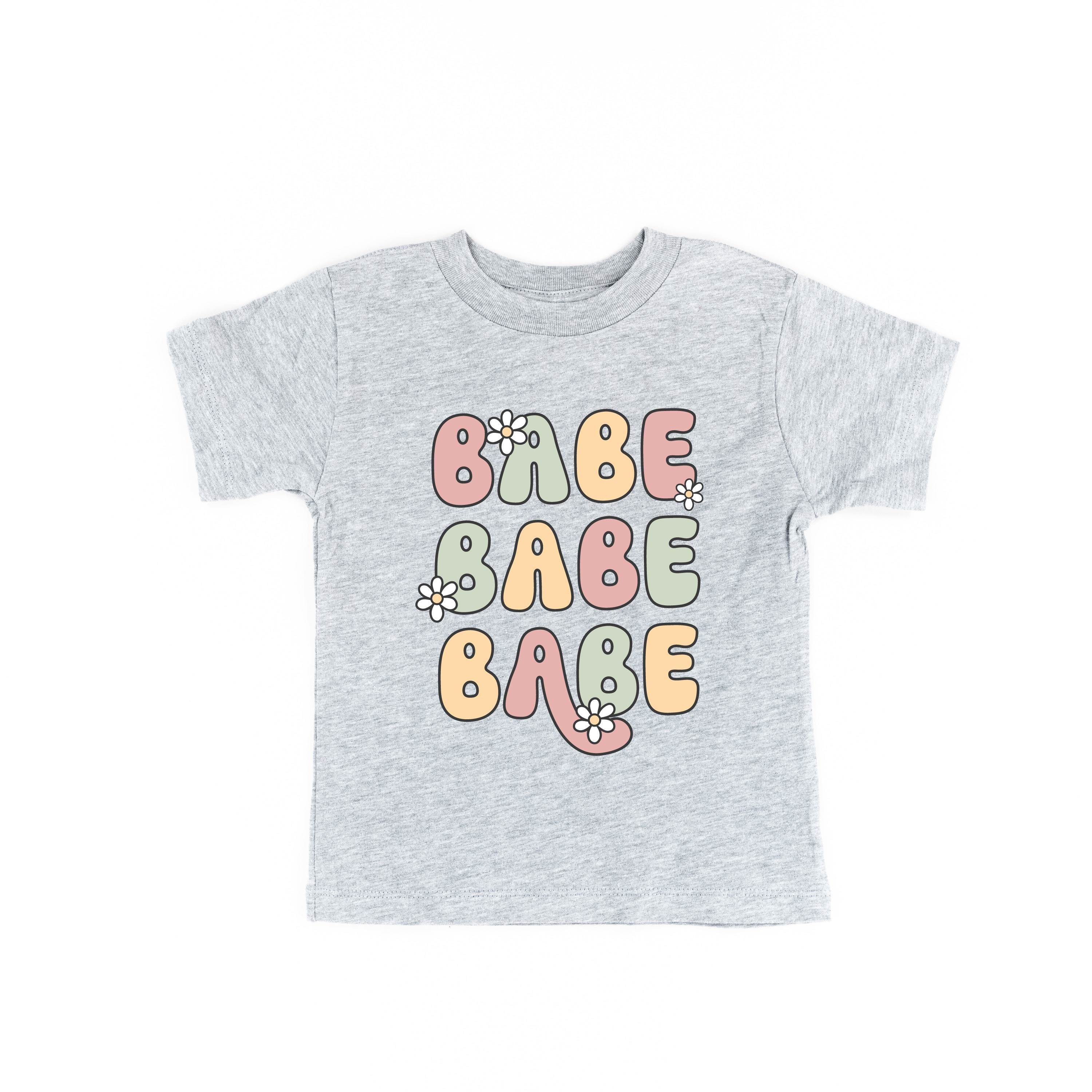 BABE x3 with Daisies - Short Sleeve Child Shirt Little Mama Shirt Shop