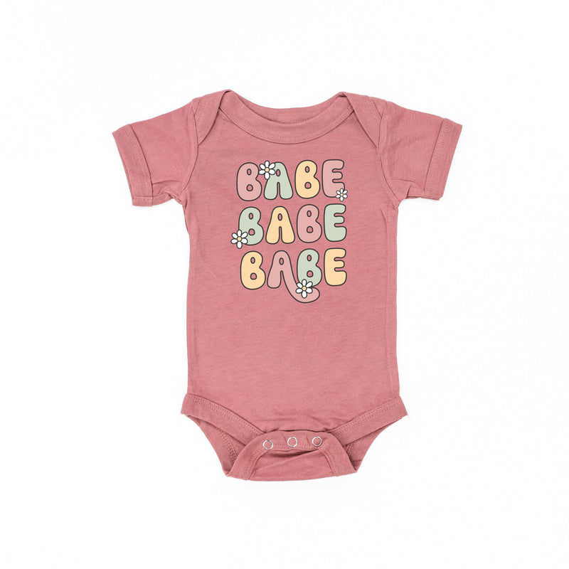 BABE x3 with Daisies - Short Sleeve Child Shirt