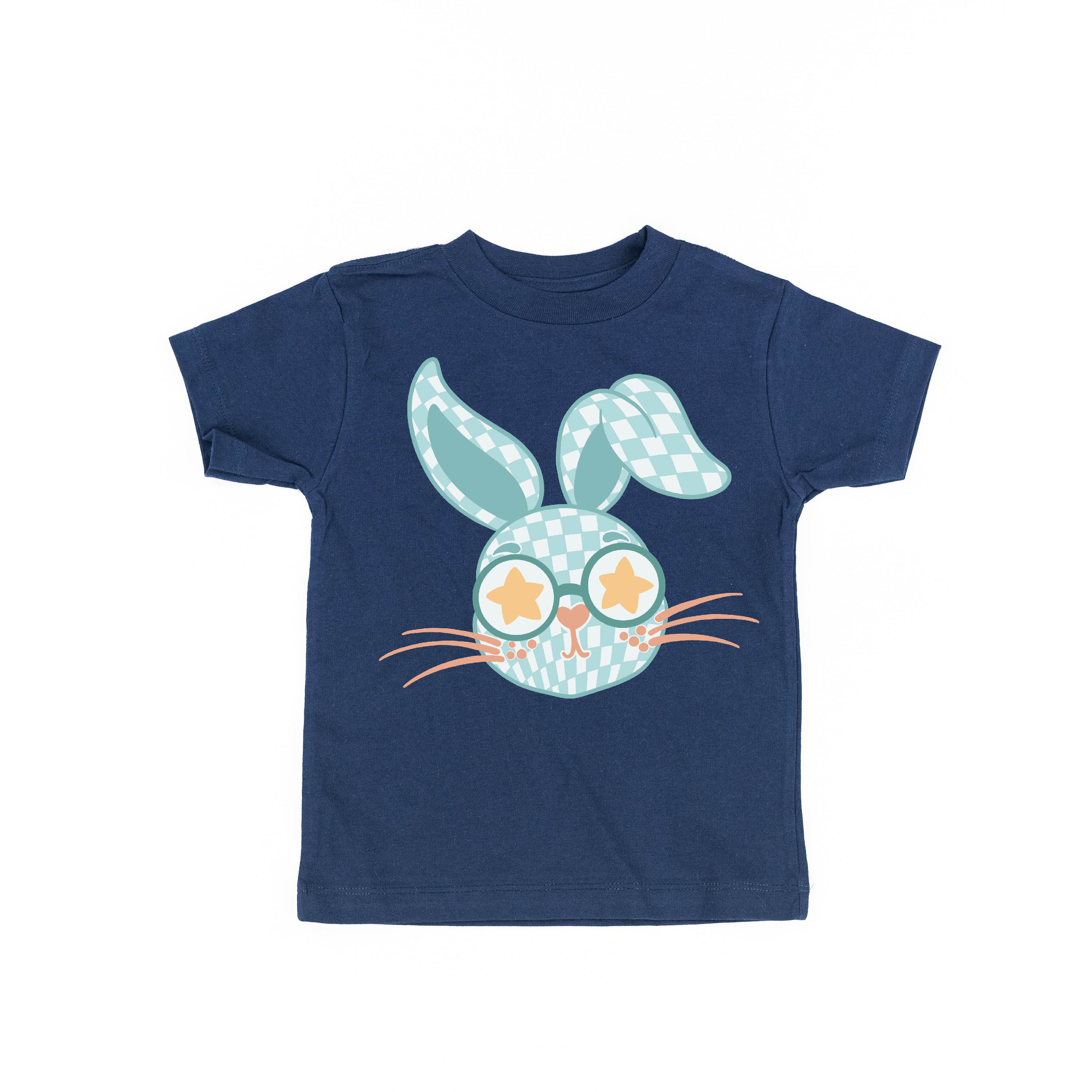 Blue Checkered Bunny - Child Tee Little Mama Shirt Shop