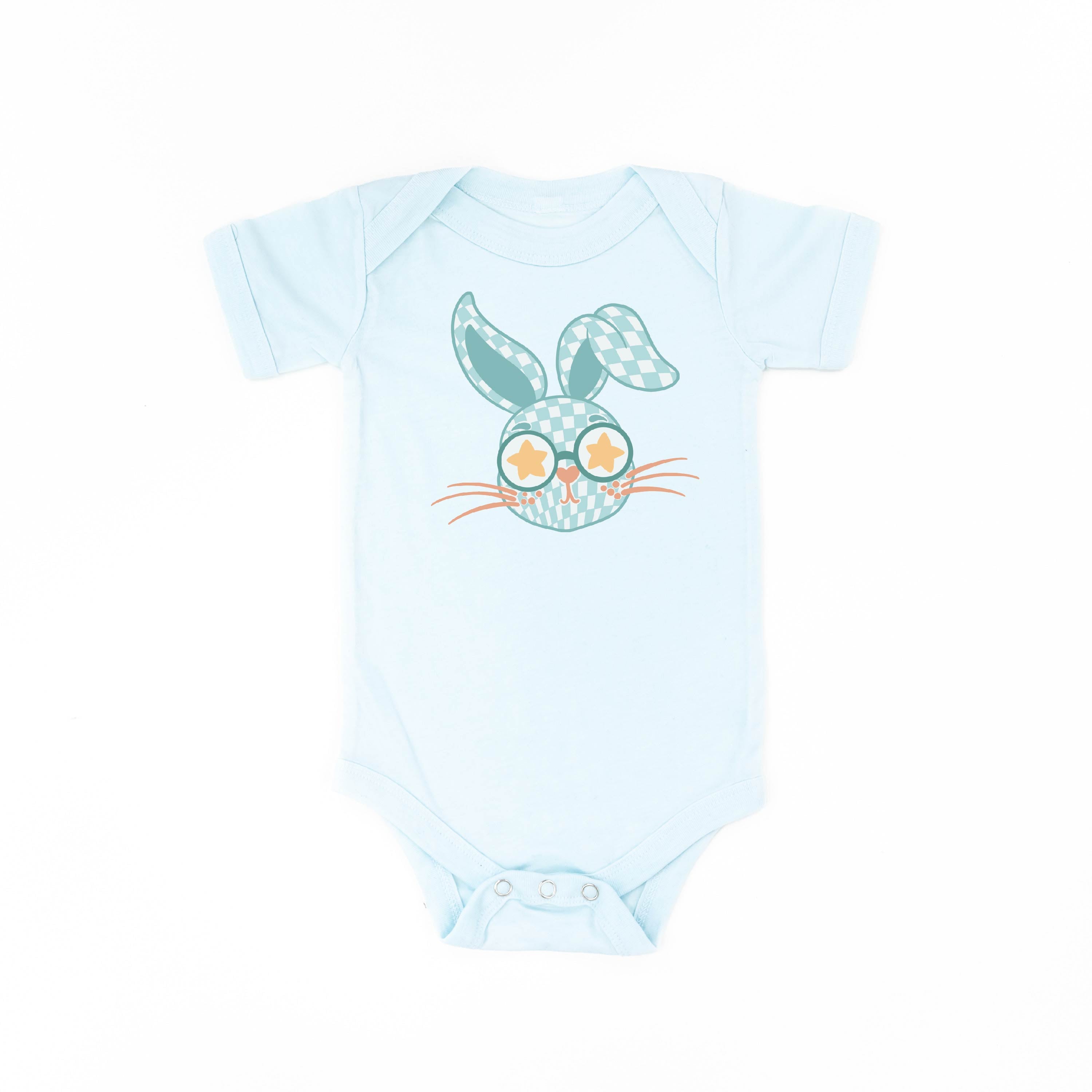 Blue Checkered Bunny - Child Tee Little Mama Shirt Shop