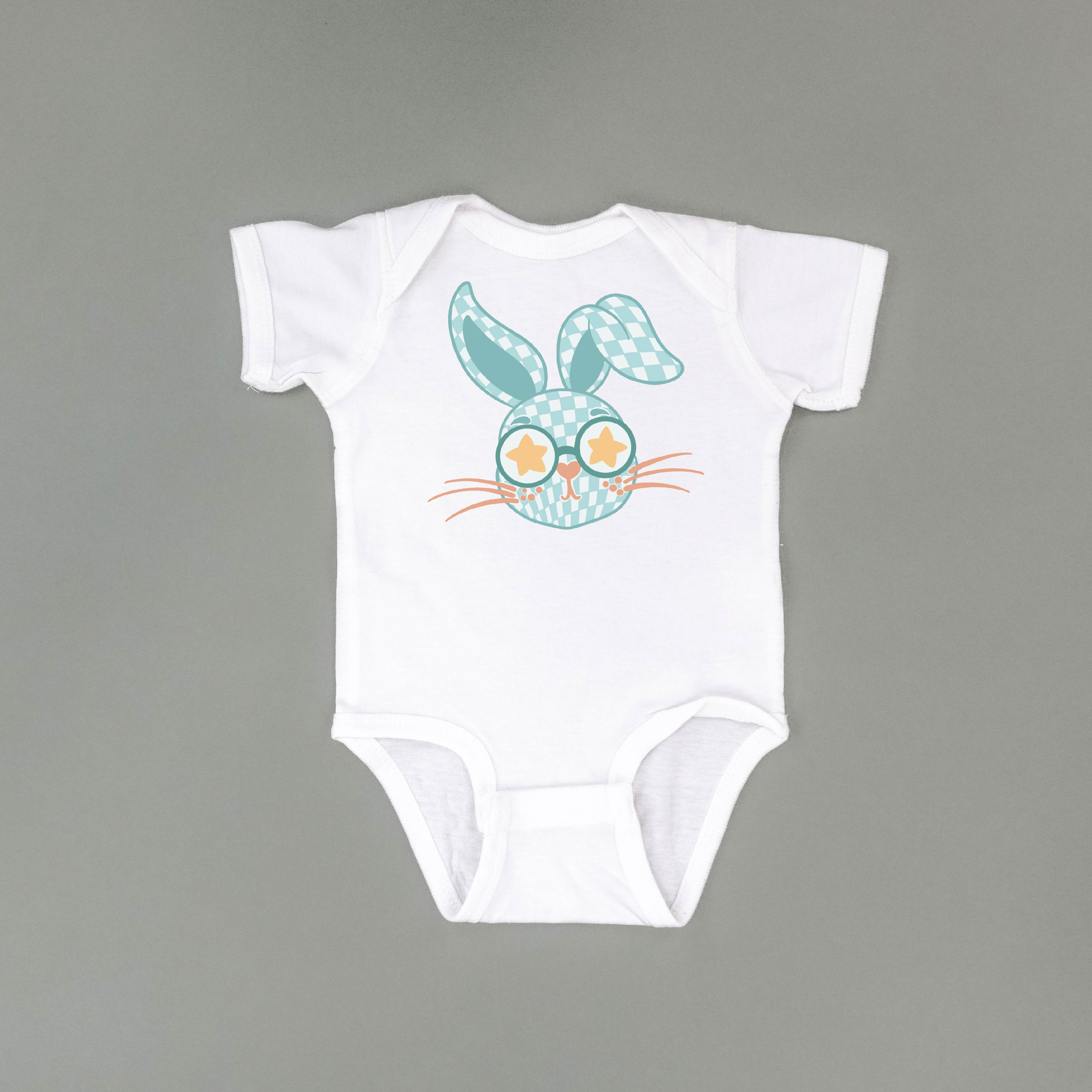 Blue Checkered Bunny - Child Tee Little Mama Shirt Shop