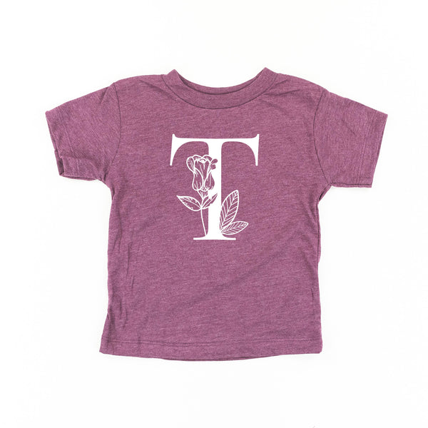 FLORAL INITIALS - Short Sleeve Child Shirt
