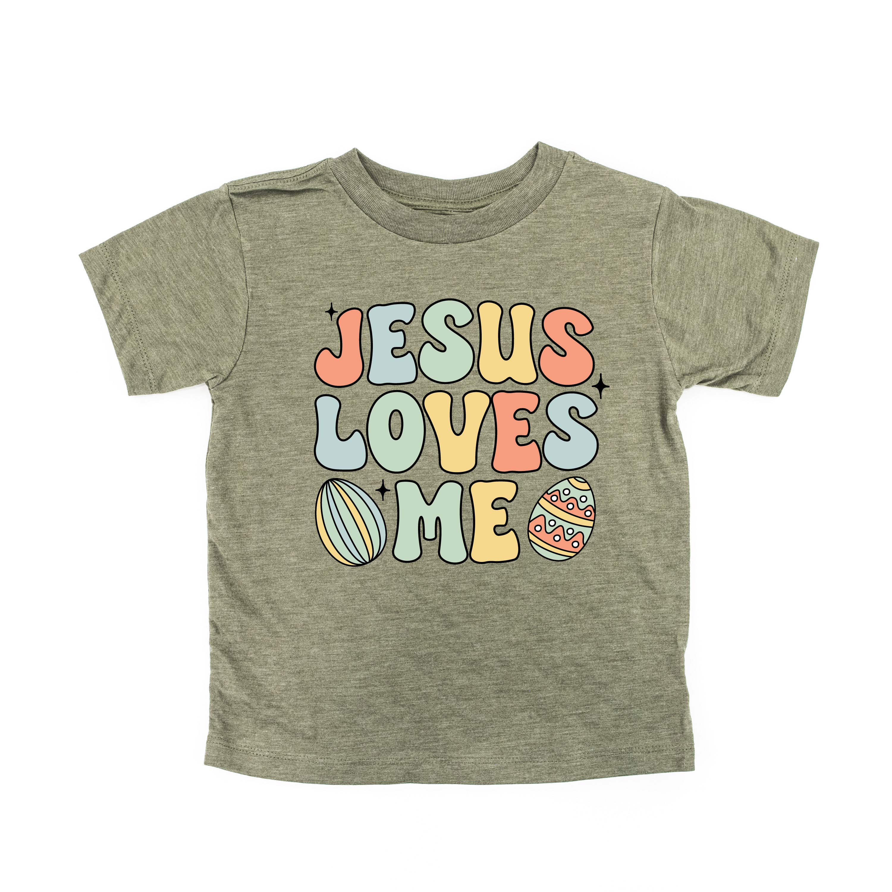 Easter Eggs Jesus Loves Me - Boy Version - Child Tee Little Mama Shirt Shop