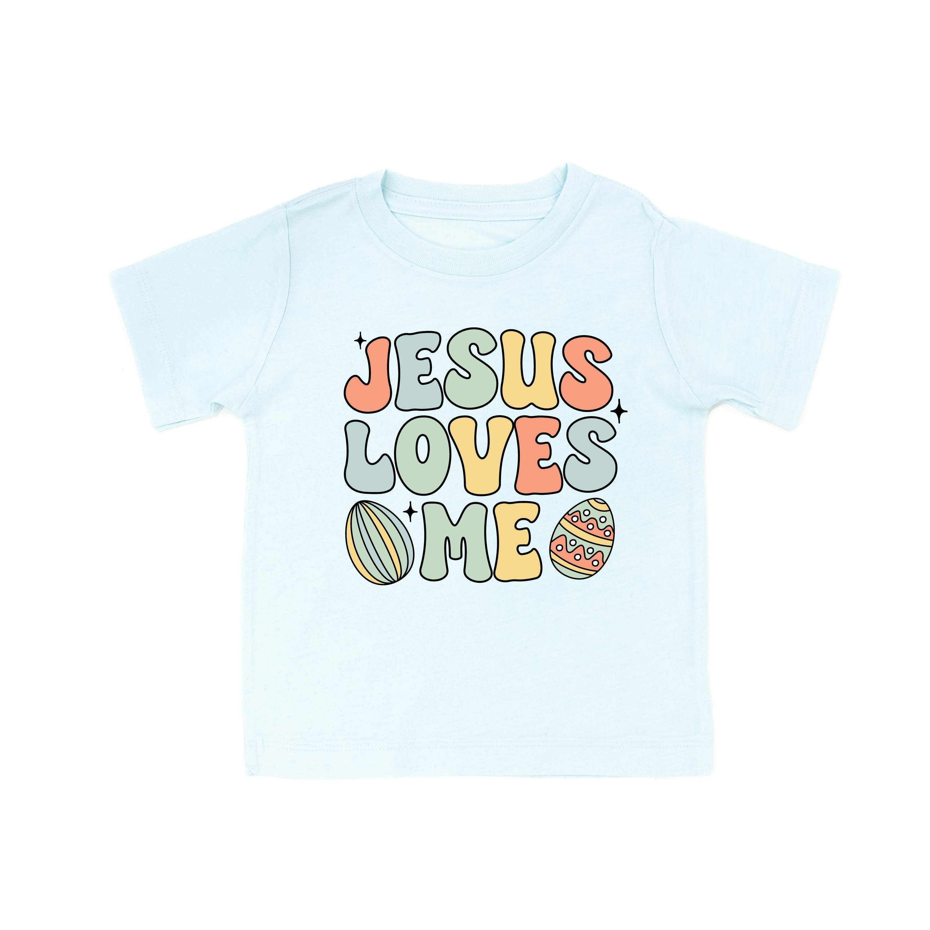 Easter Eggs Jesus Loves Me - Boy Version - Child Tee Little Mama Shirt Shop