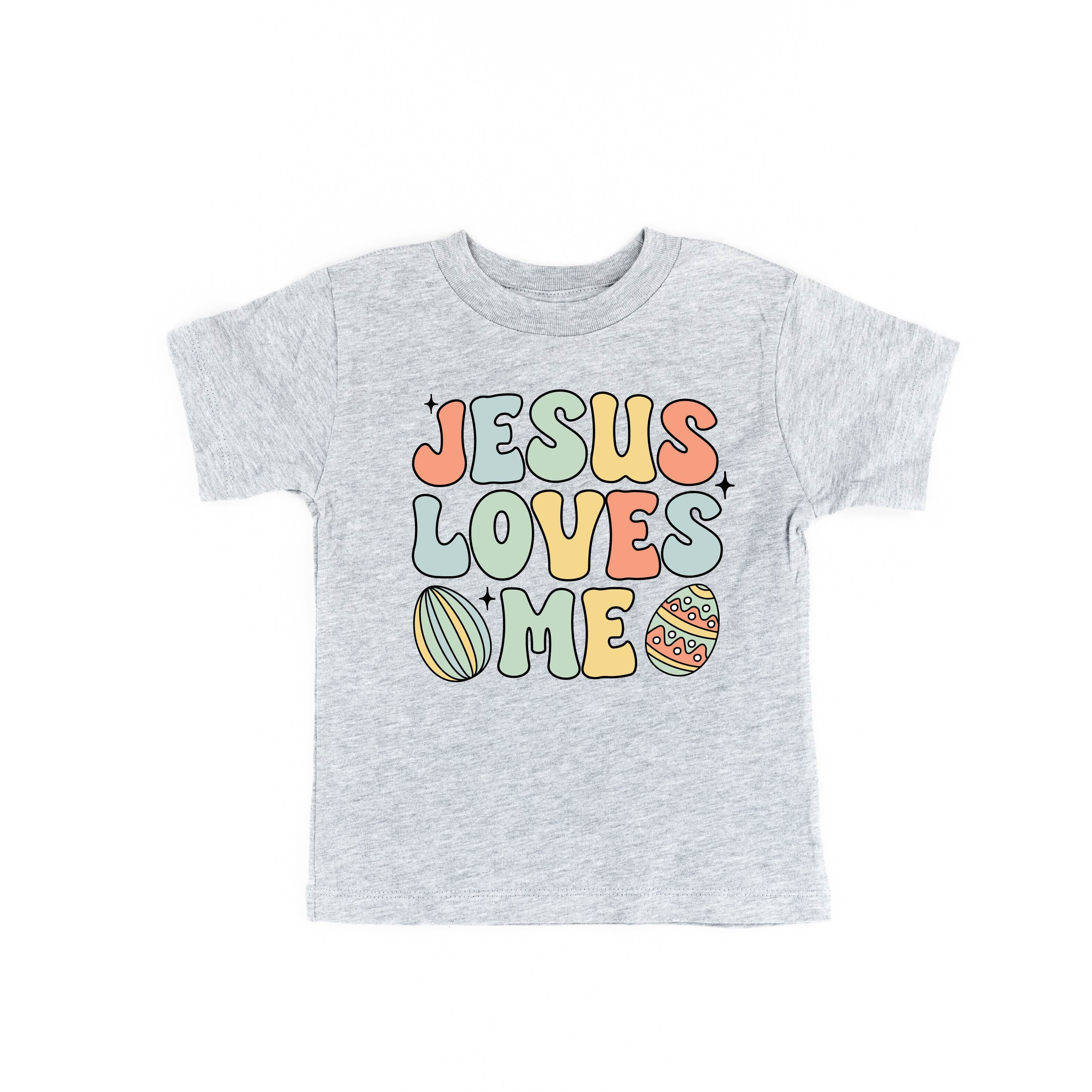 Easter Eggs Jesus Loves Me - Boy Version - Child Tee Little Mama Shirt Shop