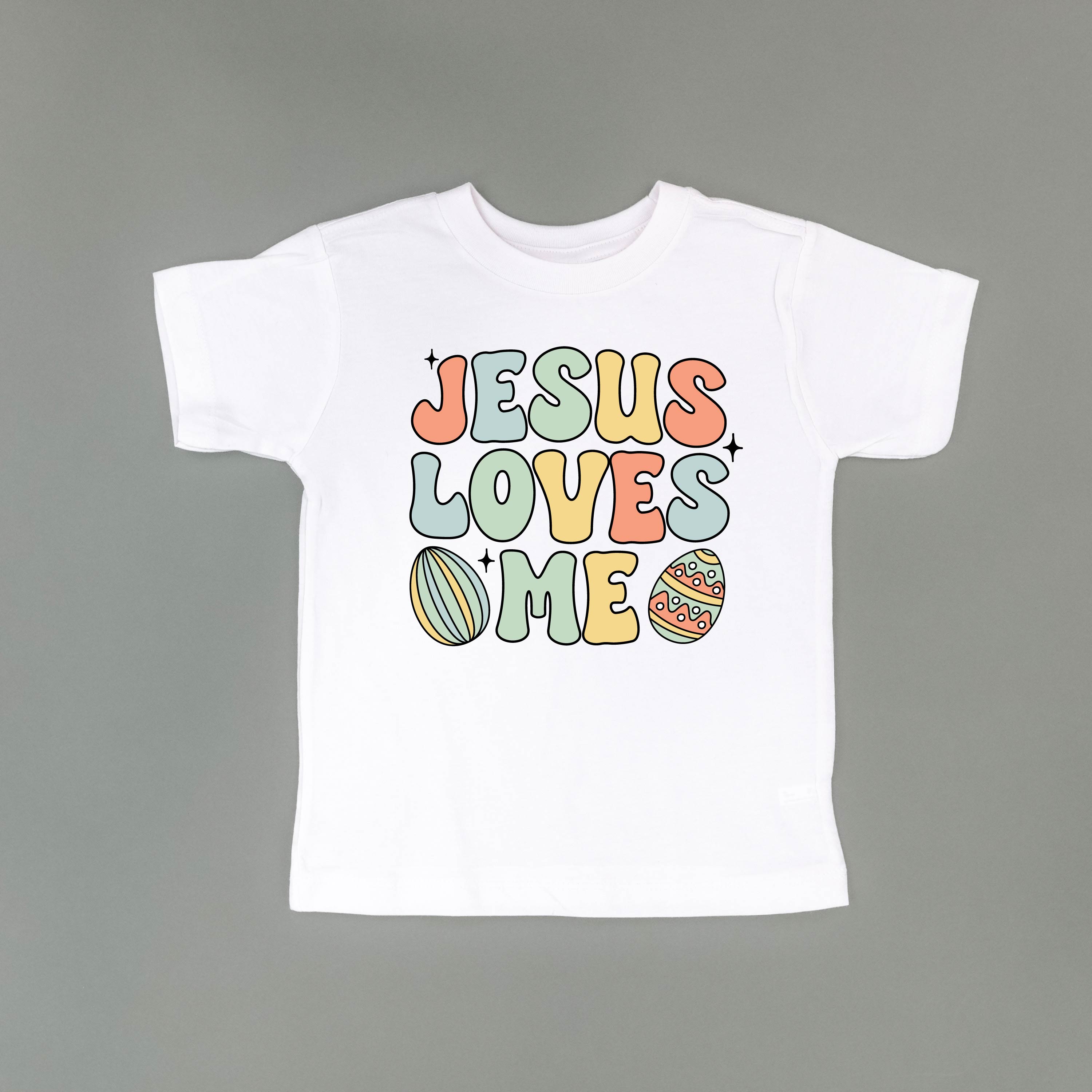Easter Eggs Jesus Loves Me - Boy Version - Child Tee Little Mama Shirt Shop