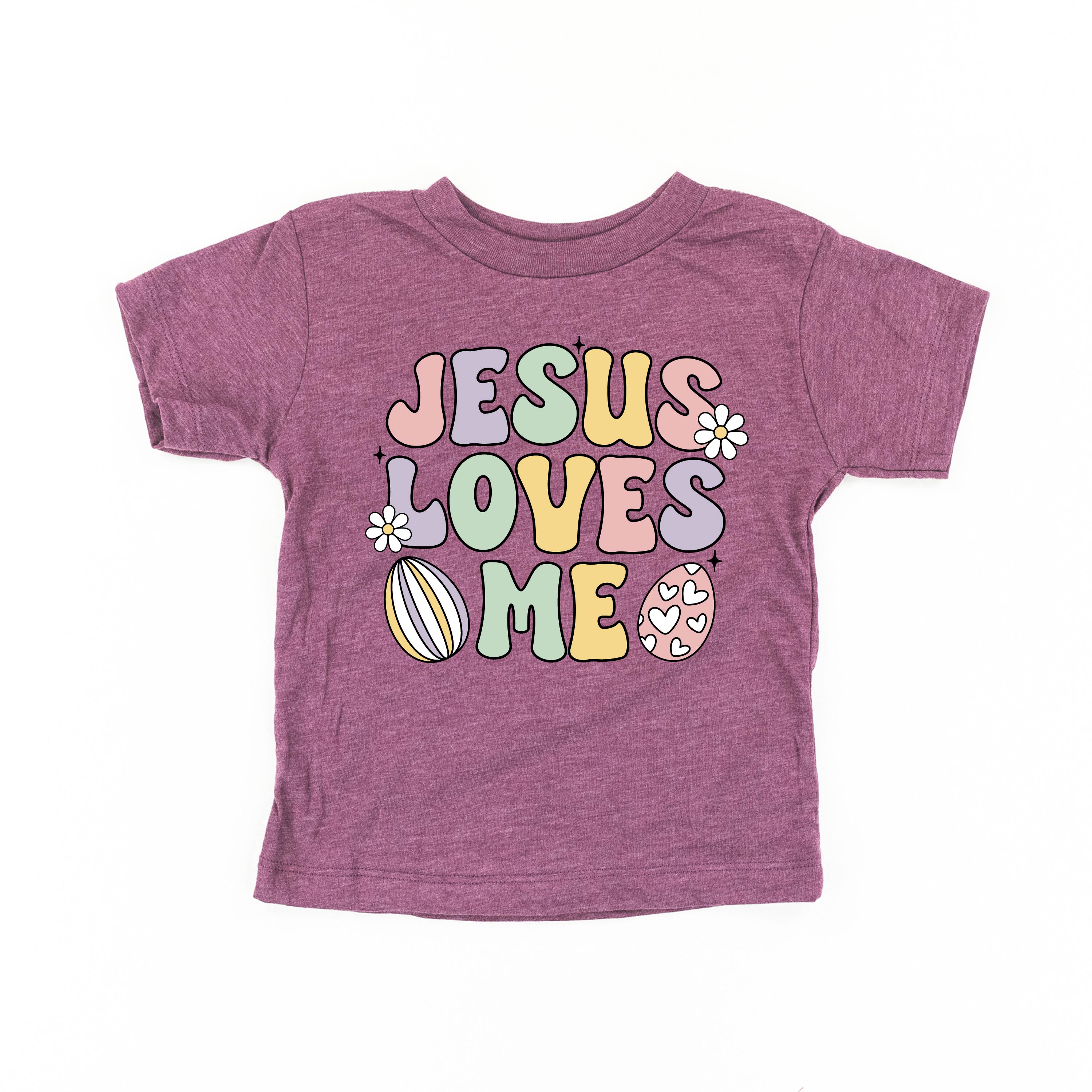 Easter Eggs Jesus Loves Me - Girl Version - Child Tee Little Mama Shirt Shop