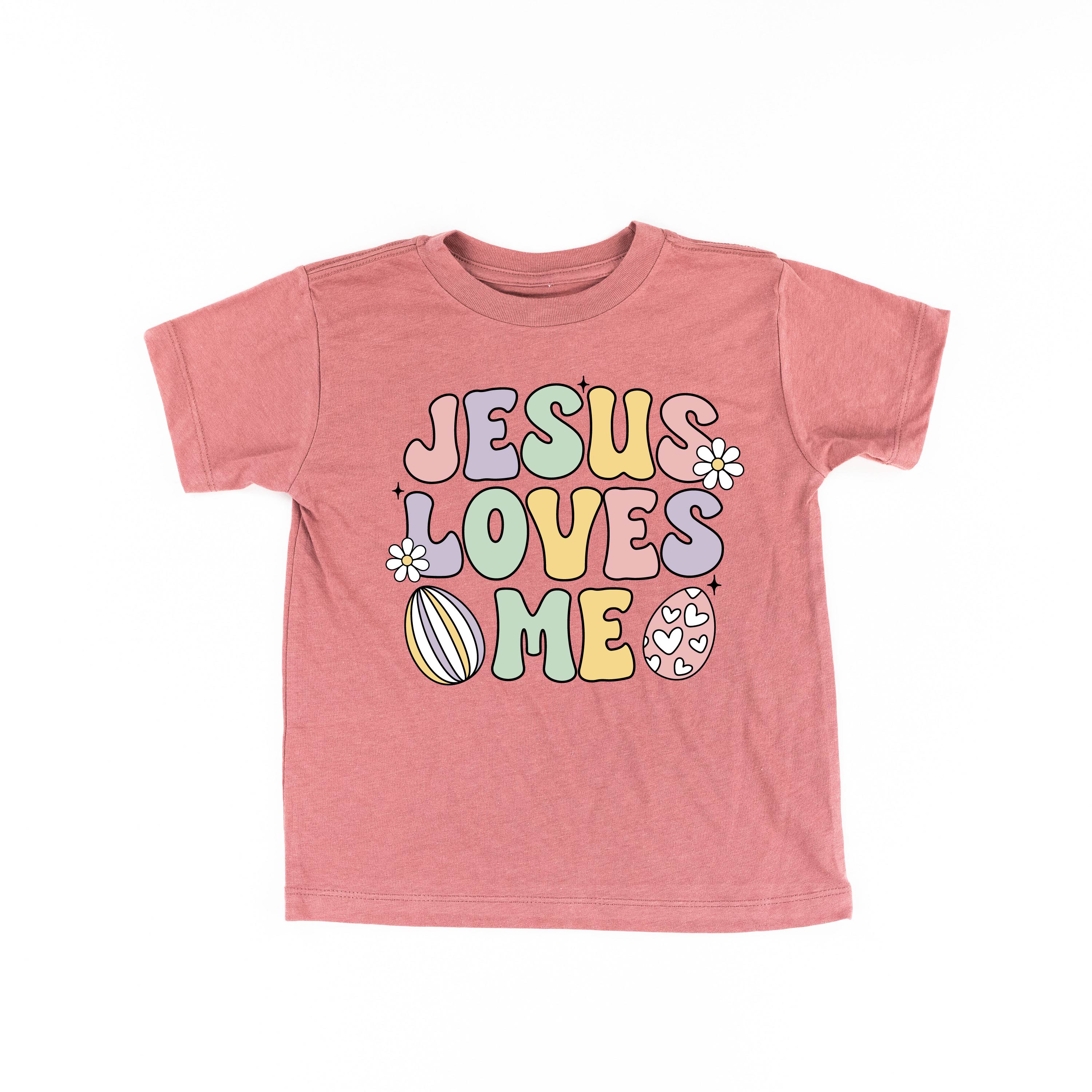 Easter Eggs Jesus Loves Me - Girl Version - Child Tee Little Mama Shirt Shop