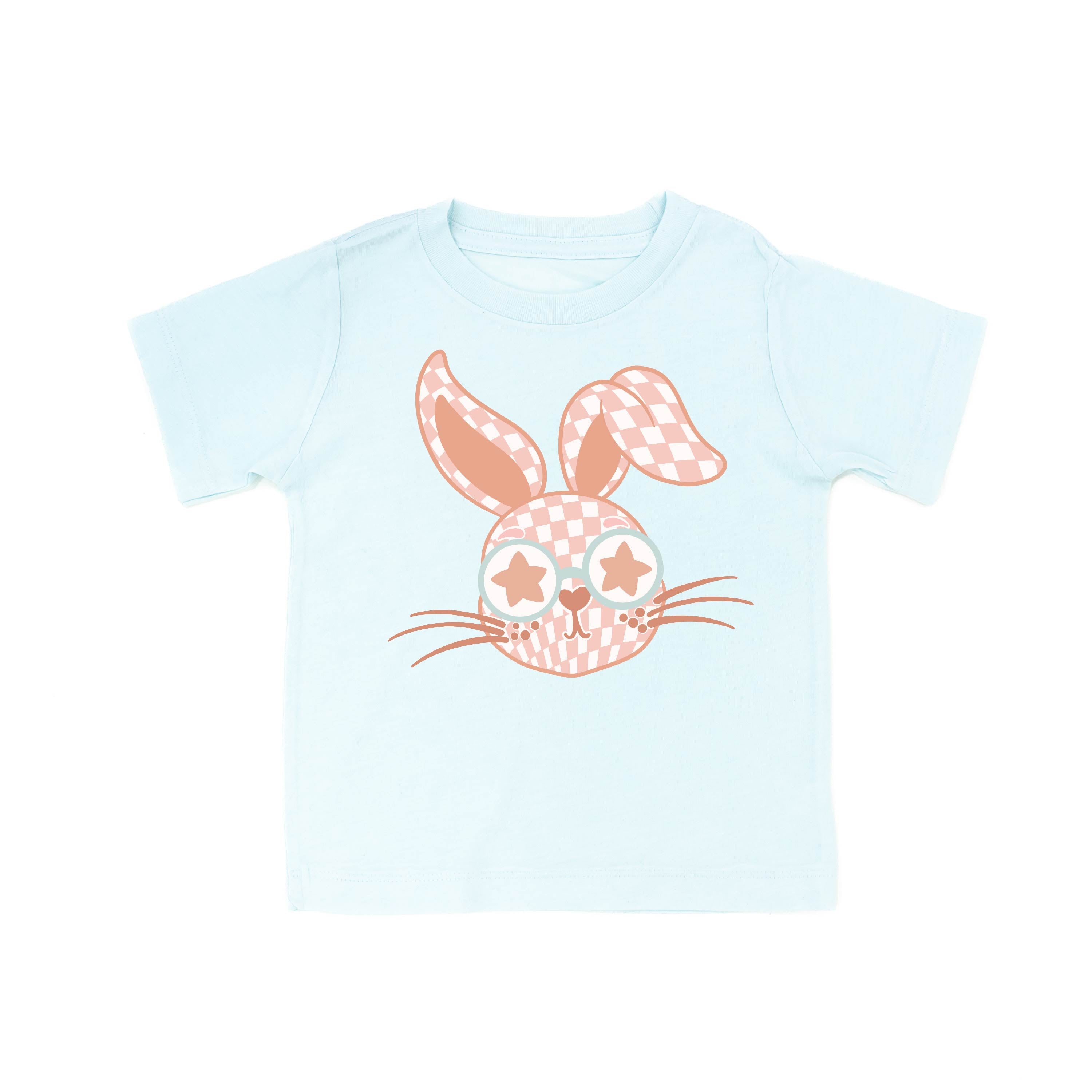 Pink Checkered Bunny - Child Tee Little Mama Shirt Shop
