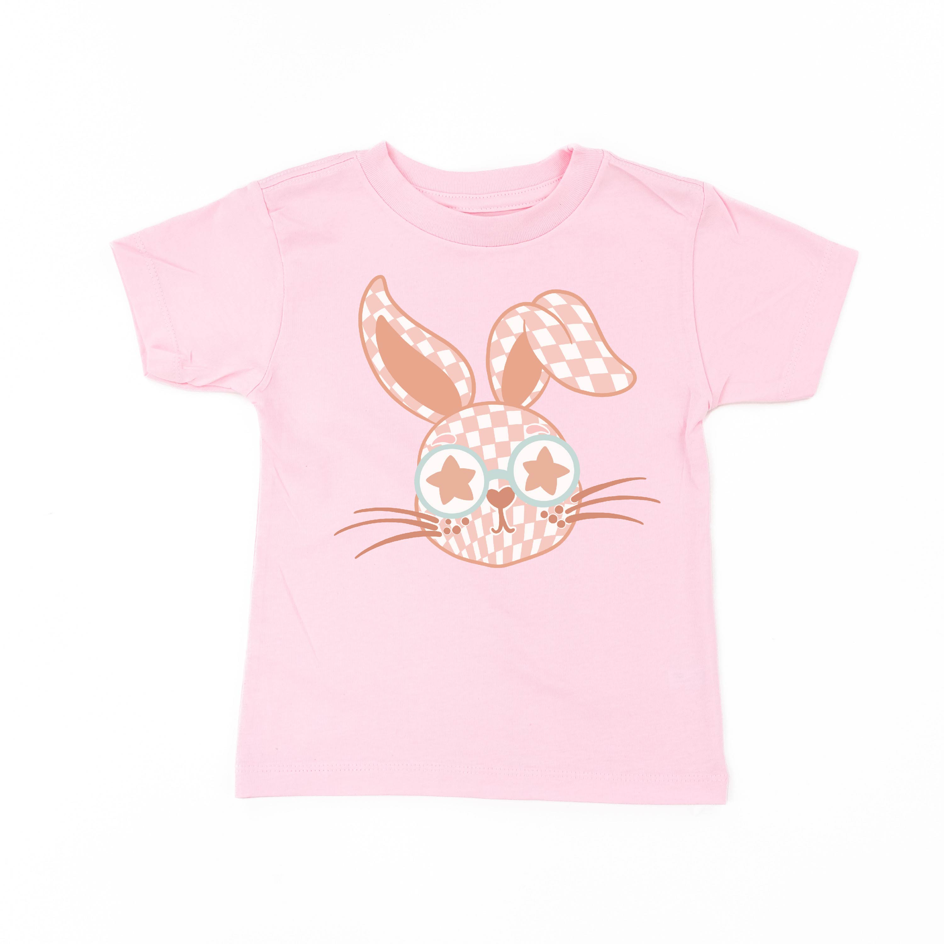 Pink Checkered Bunny - Child Tee Little Mama Shirt Shop
