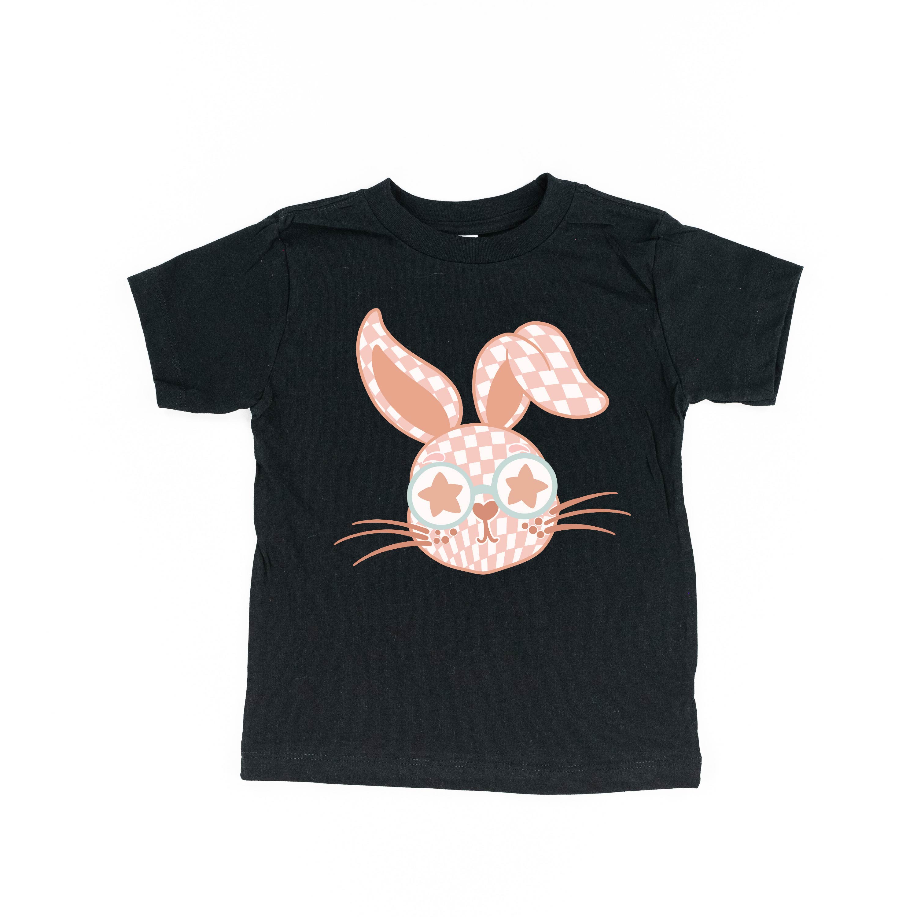 Pink Checkered Bunny - Child Tee Little Mama Shirt Shop