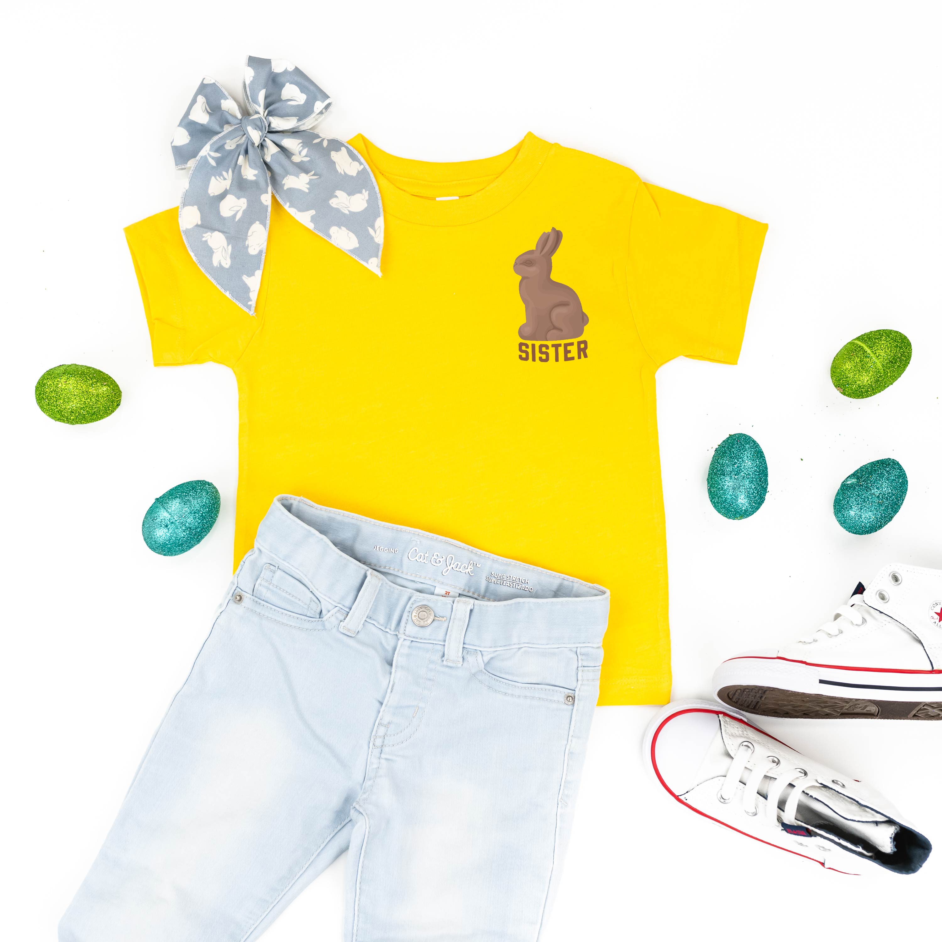 short_sleeve_child_tees_sister_chocolate_bunny_pocket_little_mama_shirt_shop