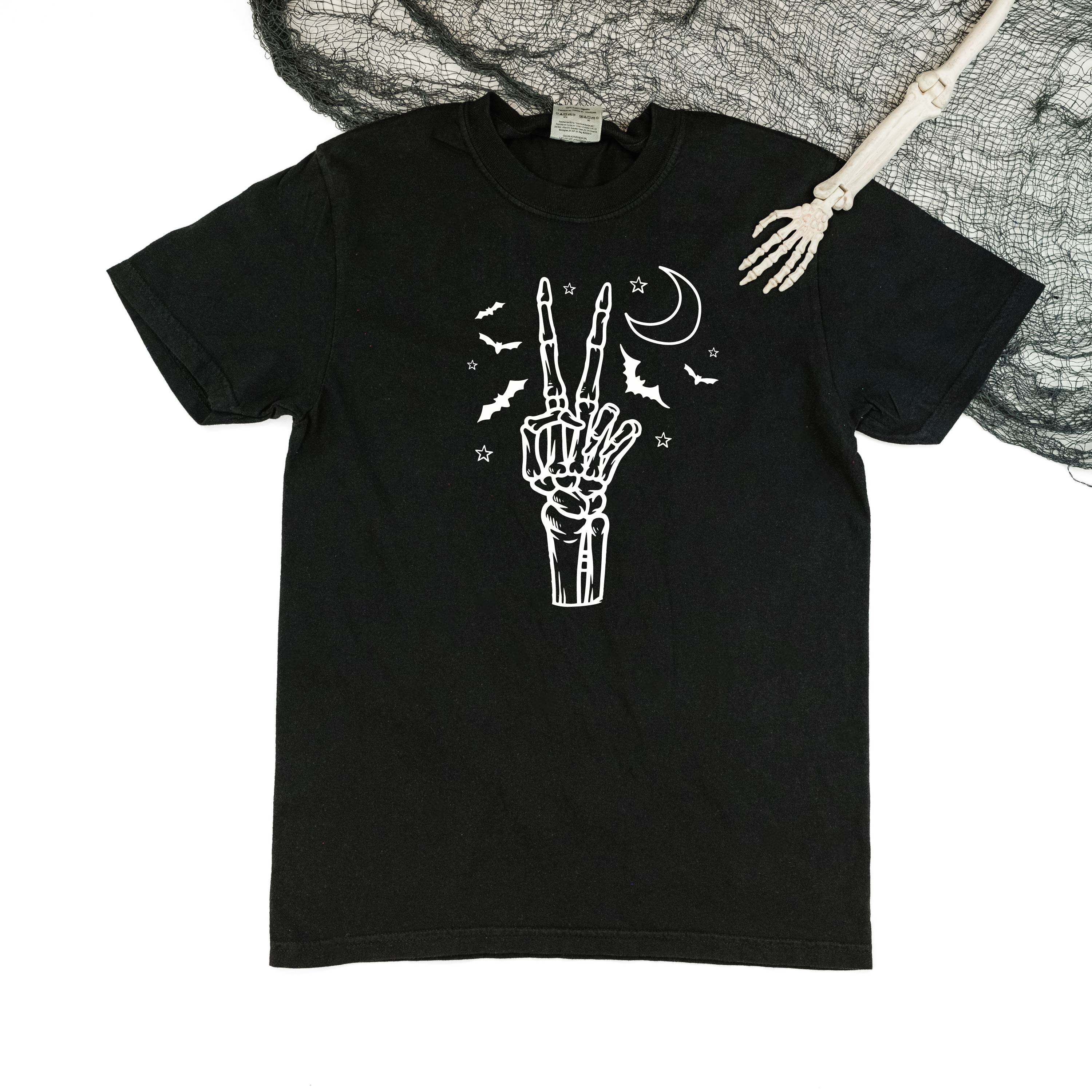 short_sleeve_comfort_colors_peace_skeleton_little_mama_shirt_shop