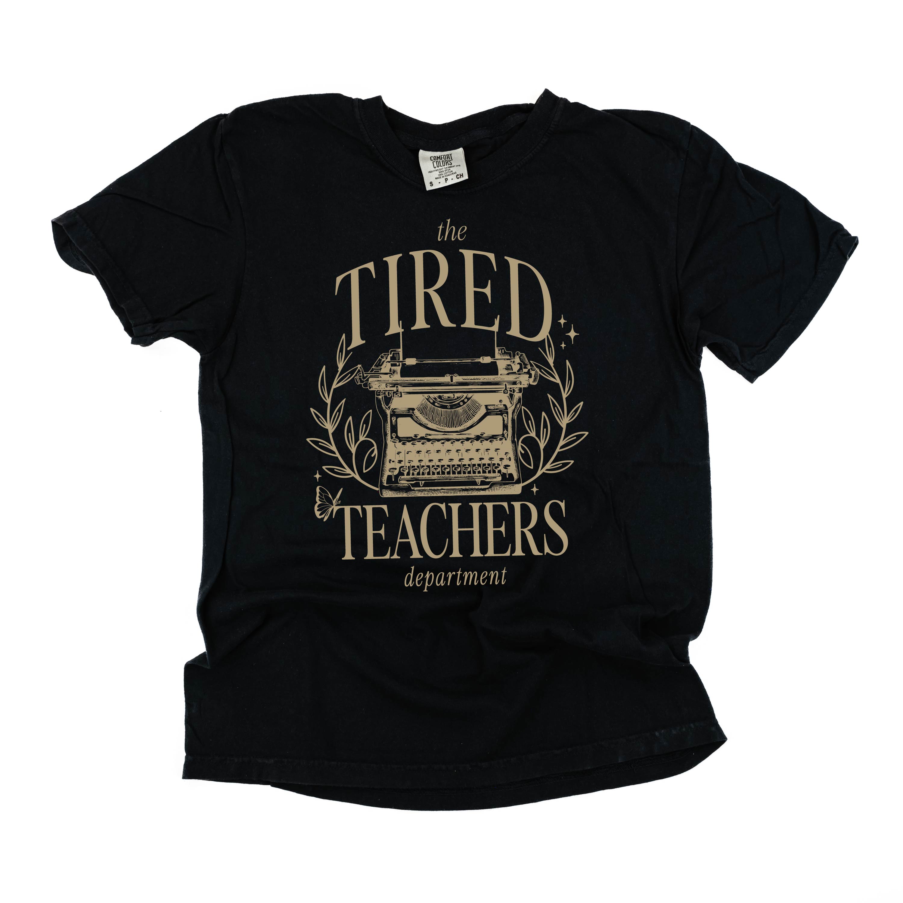 TEACHER - THE TIRED TEACHERS DEPARTMENT - Short Sleeve Comfort Colors Little Mama Shirt Shop LLC