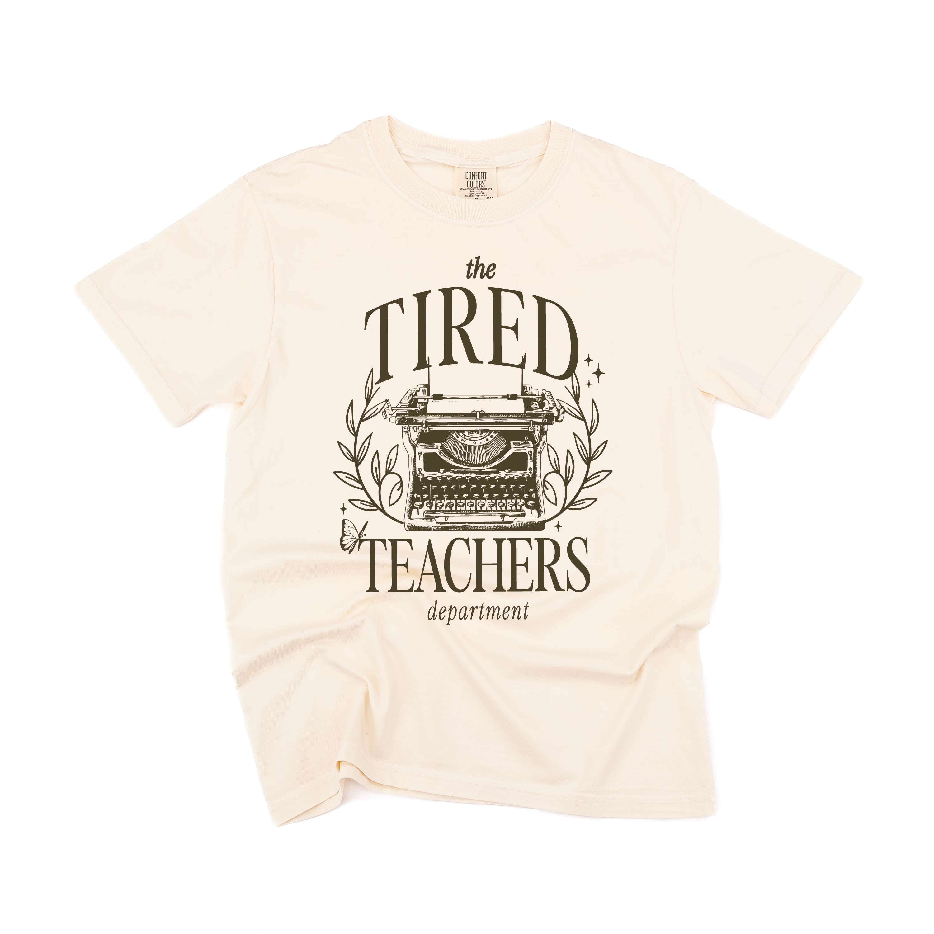 TEACHER - THE TIRED TEACHERS DEPARTMENT - Short Sleeve Comfort Colors Little Mama Shirt Shop LLC